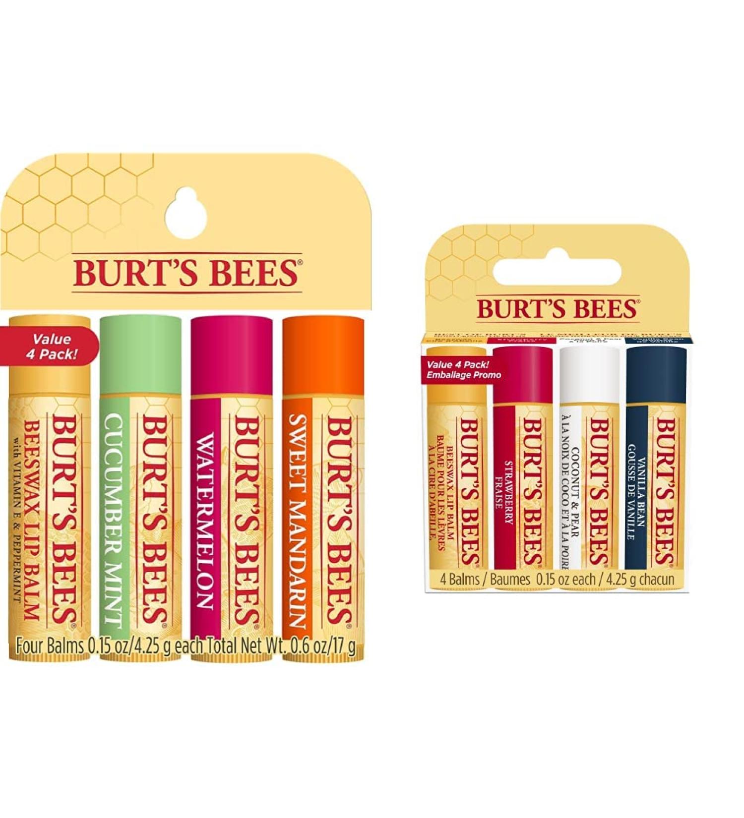 Burt's Bees 100% Natural Moisturizing Lip Balm 4-Pack Gift Set | Natural Lip Balms Bundle - Buy Online on SooperMarket.com