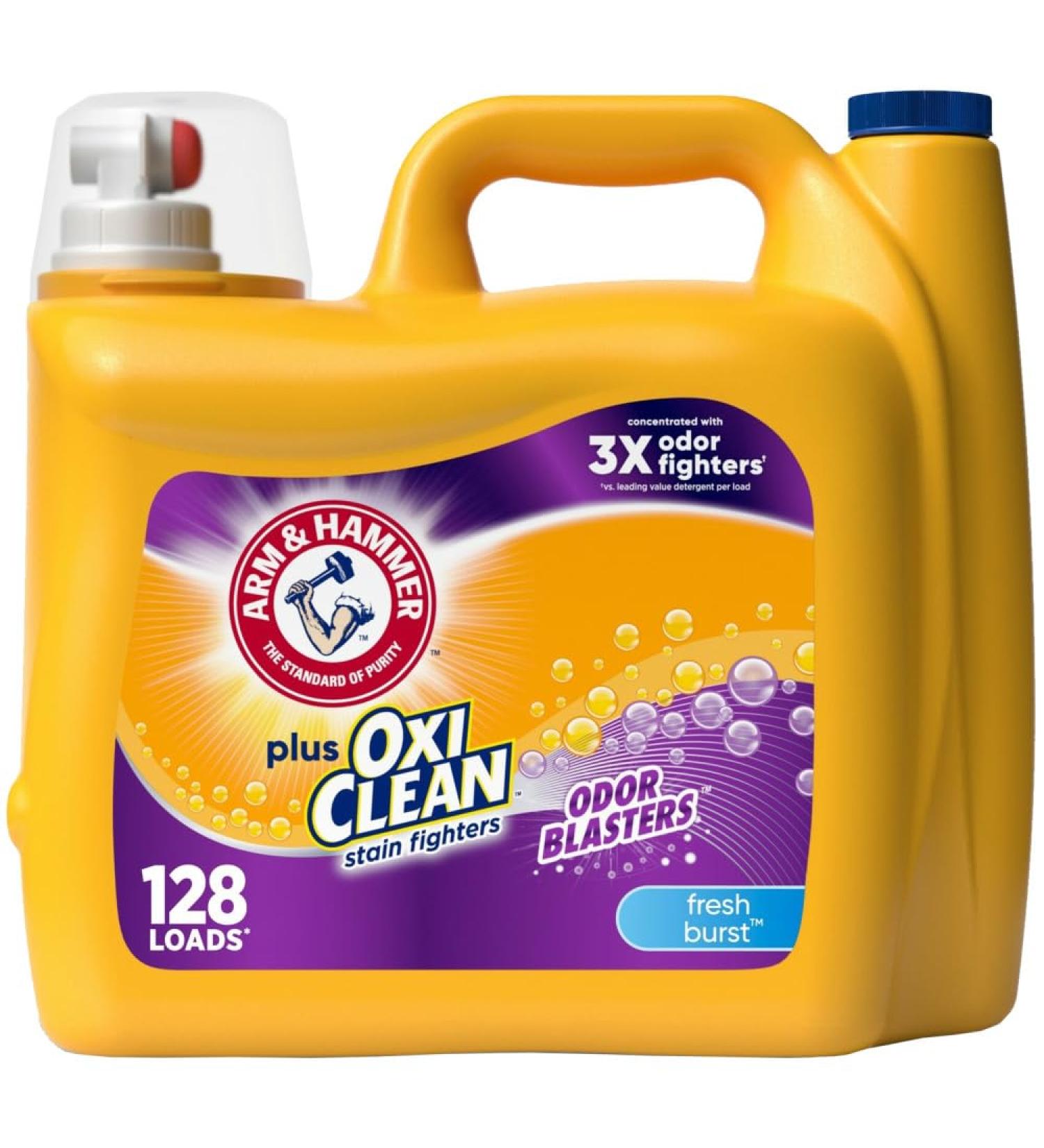 Arm & Hammer Plus OxiClean Odor Blasters Liquid Laundry Detergent - Fresh Burst 128 Loads (166.5 Fl Oz) - Shop Internationally - Buy Online on SooperMarket.com
