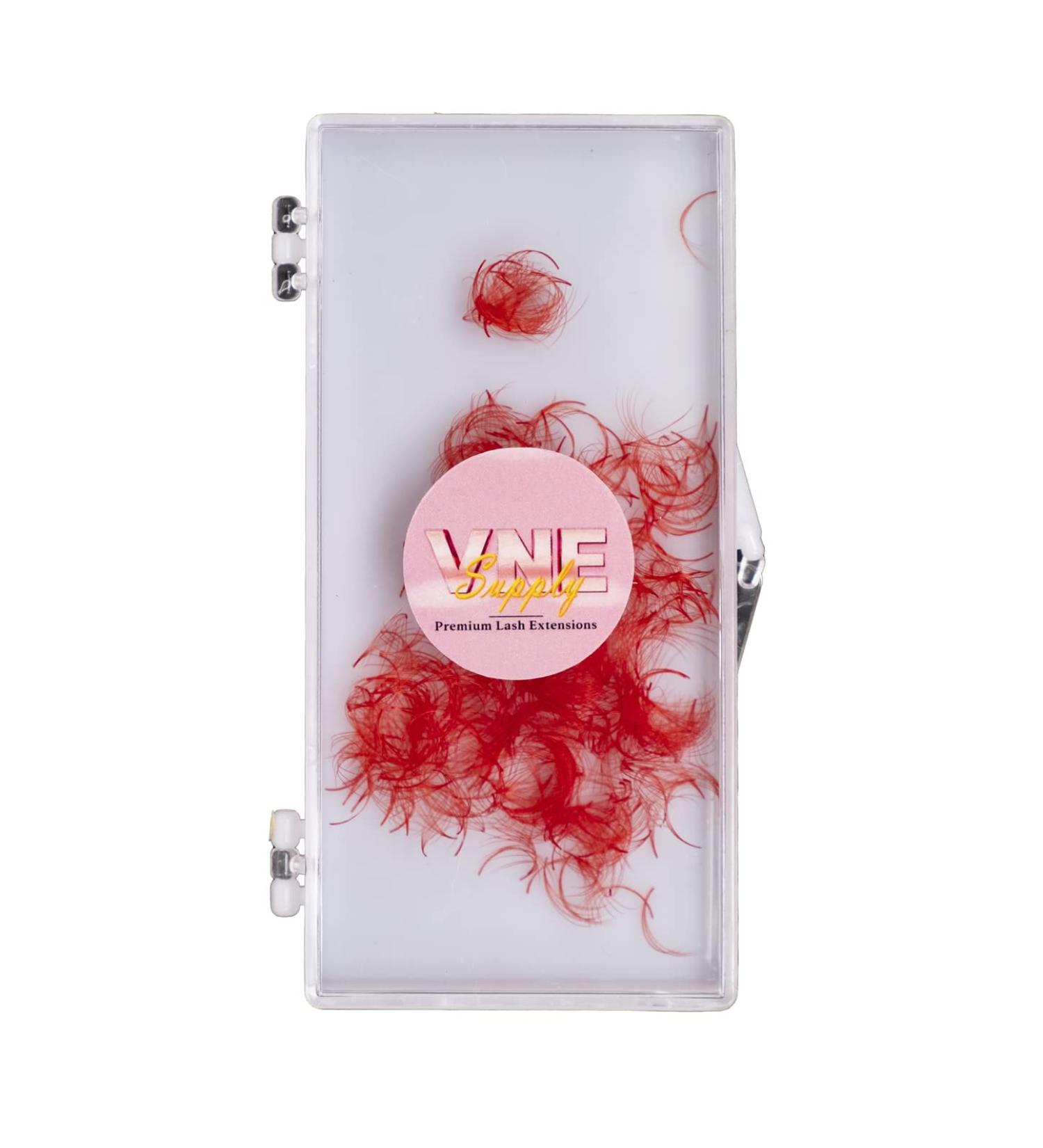 VNE 500 Fans Colorful Premade Volume Lash Extensions | Red 6D | 15mm D Curl | Single Color Box - Buy Online on SooperMarket.com