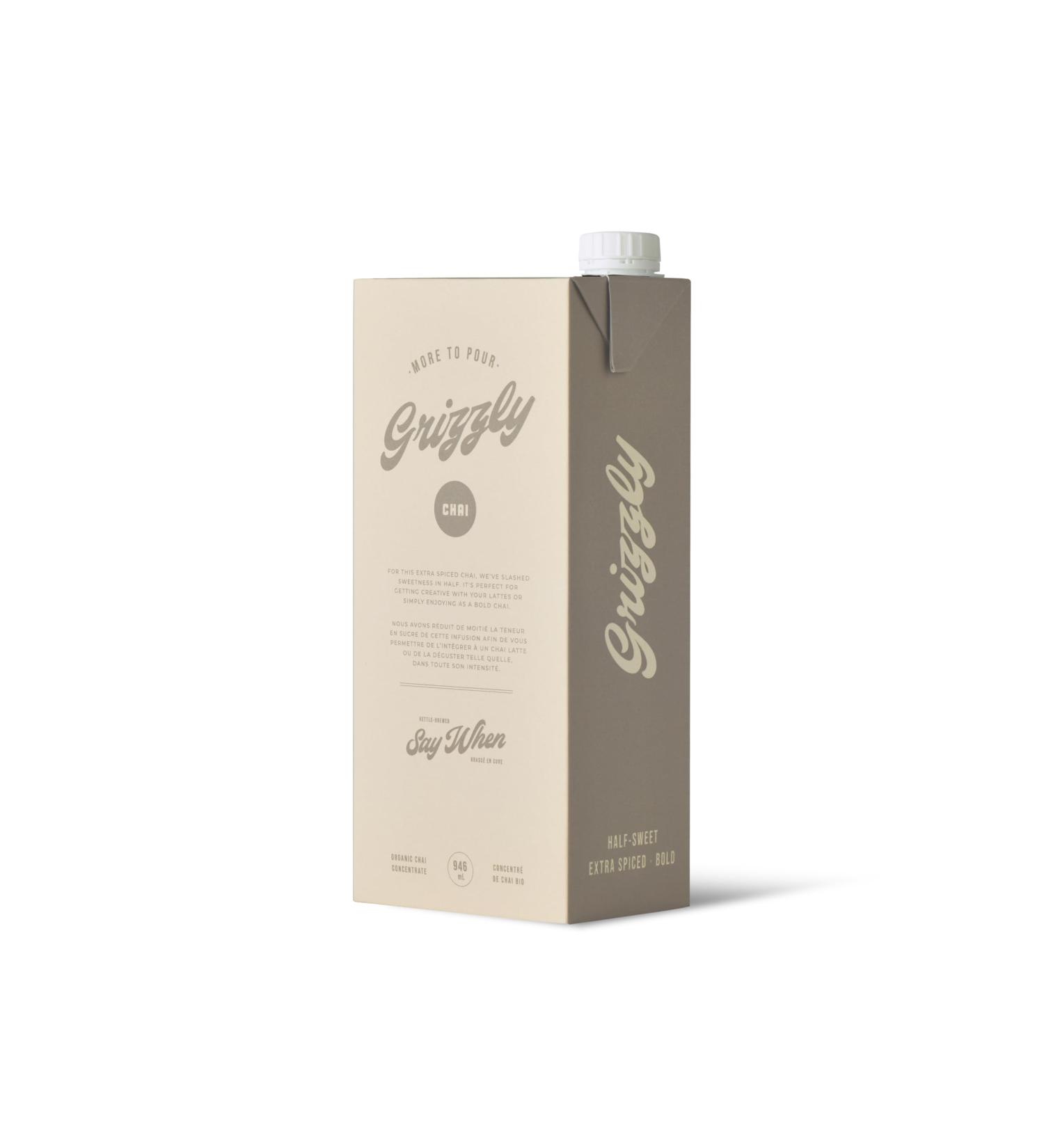 Organic Grizzly Chai Super Concentrate - Half-Sweet & Extra Spicy 946 mL | The Chai Company - Kosher, Gluten-Free, Vegan - Buy Online on SooperMarket.com