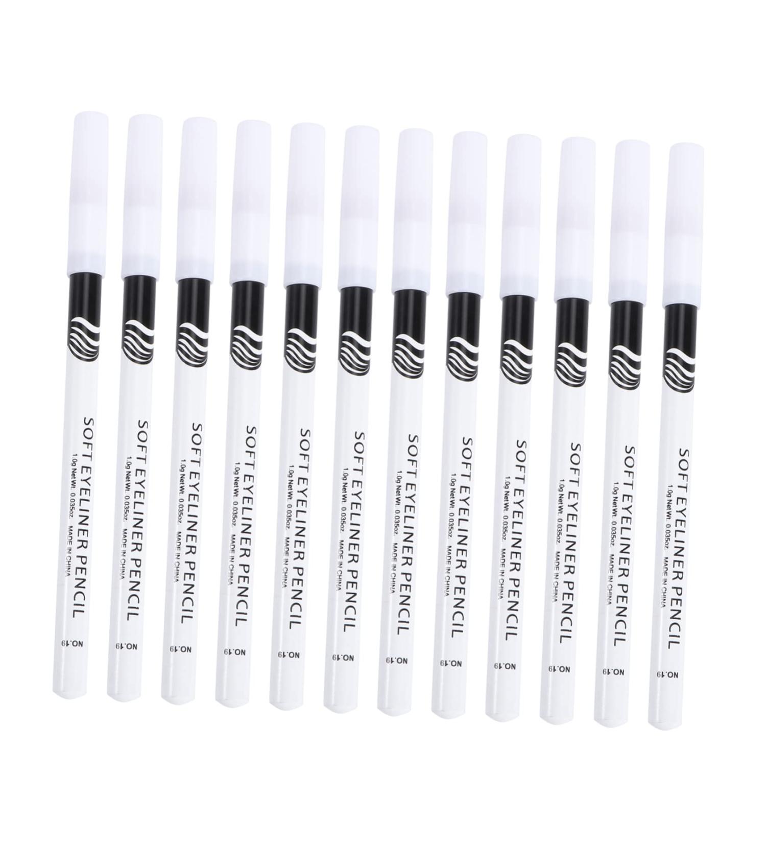 Mikinona 12pcs Eyeliner Pencil White Eyeliner Pen Liquid Eyeliner Brow Pen Water Proof Makeup Set Wooden Pole - Buy Online on SooperMarket.com