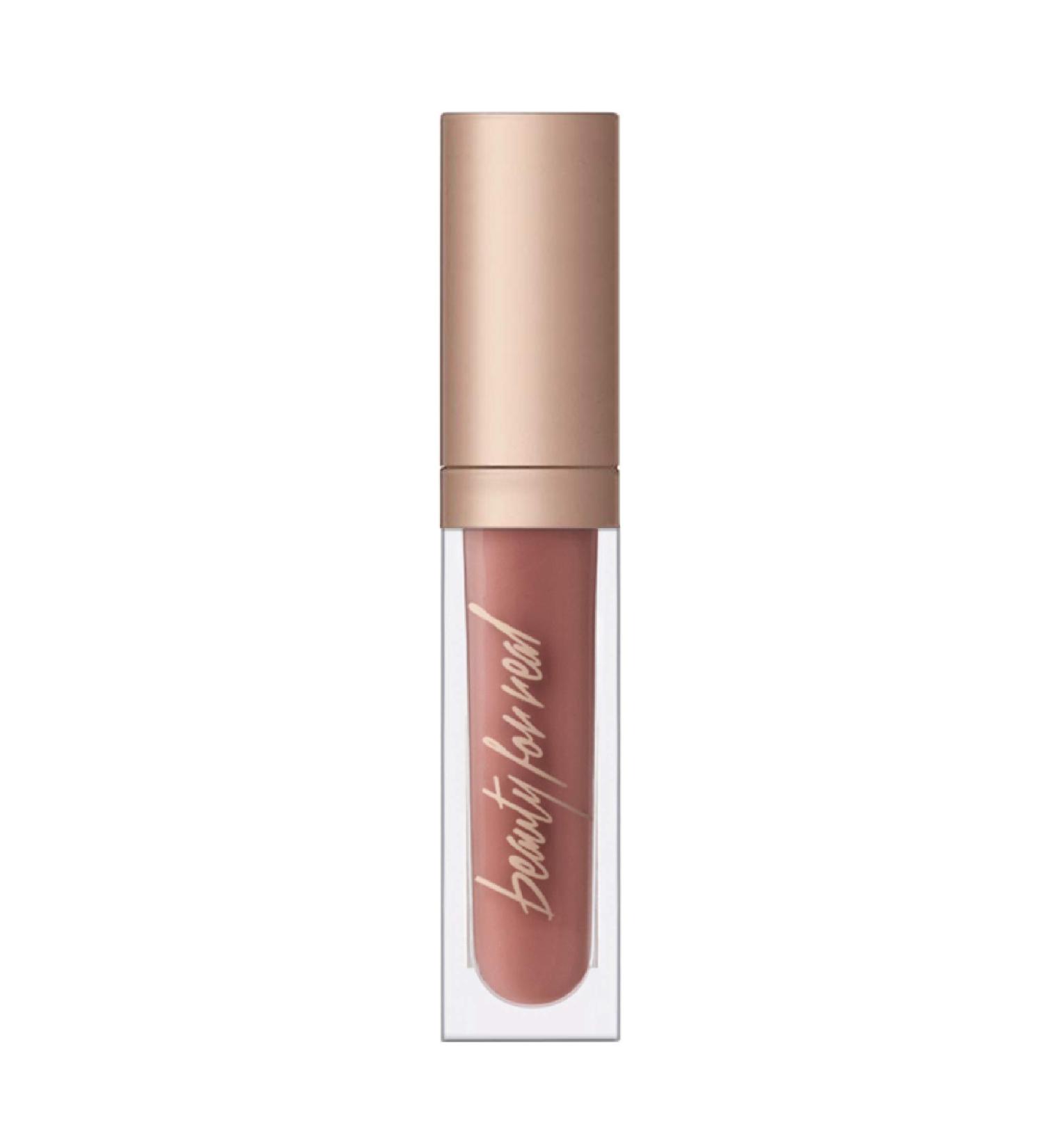 Beauty For Real Nudist Lip Gloss - Beige Nude Pink, Non-Sticky Plumping & Hydrating Gloss with Marine Collagen - 0.15 fl oz - Buy Online on SooperMarket.com