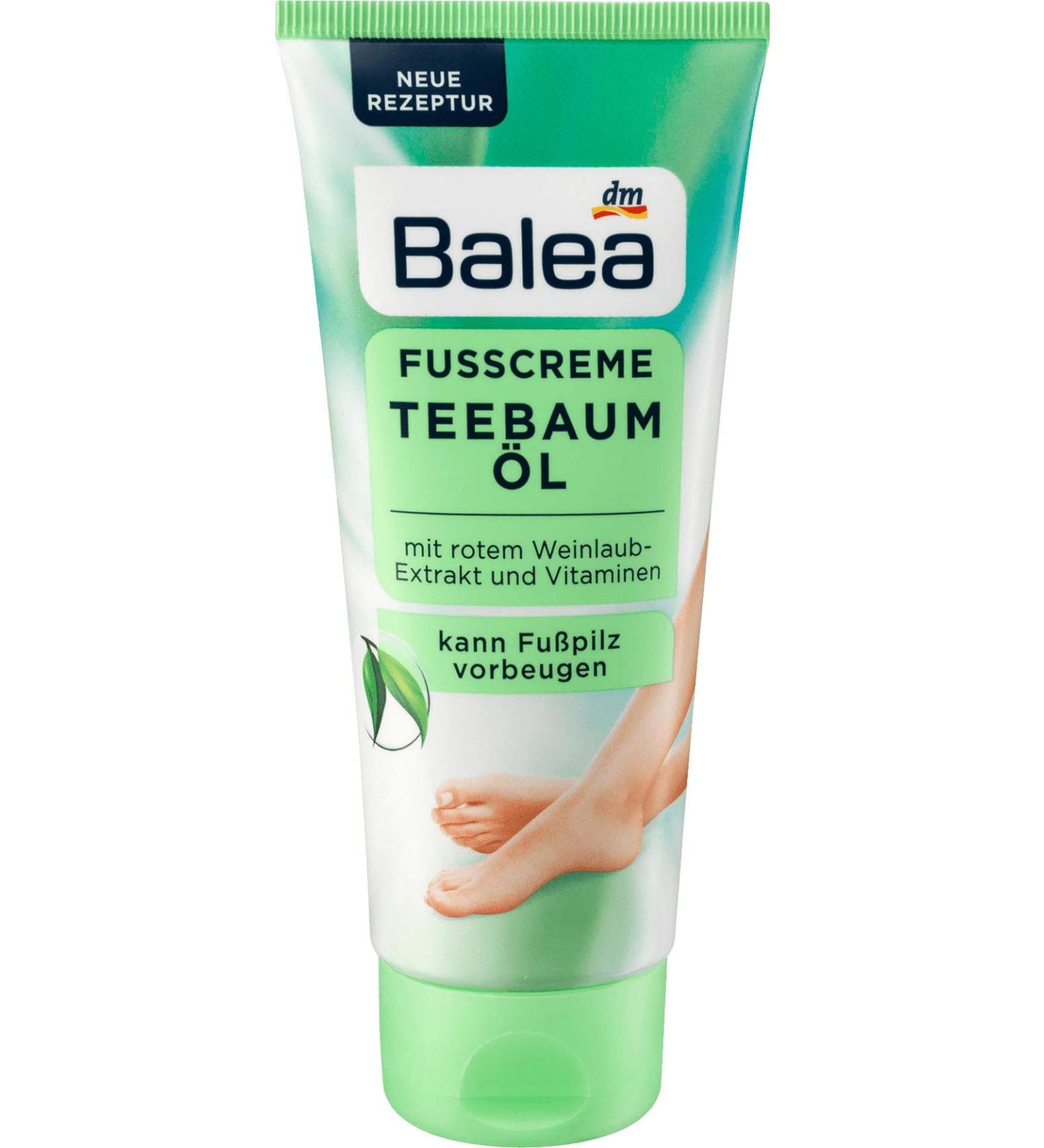 Balea Foot Cream - 2x100ml Tea Tree & Vine Leaf Extract | Vitamin-Enriched | Germany Shipping - Buy Online on SooperMarket.com