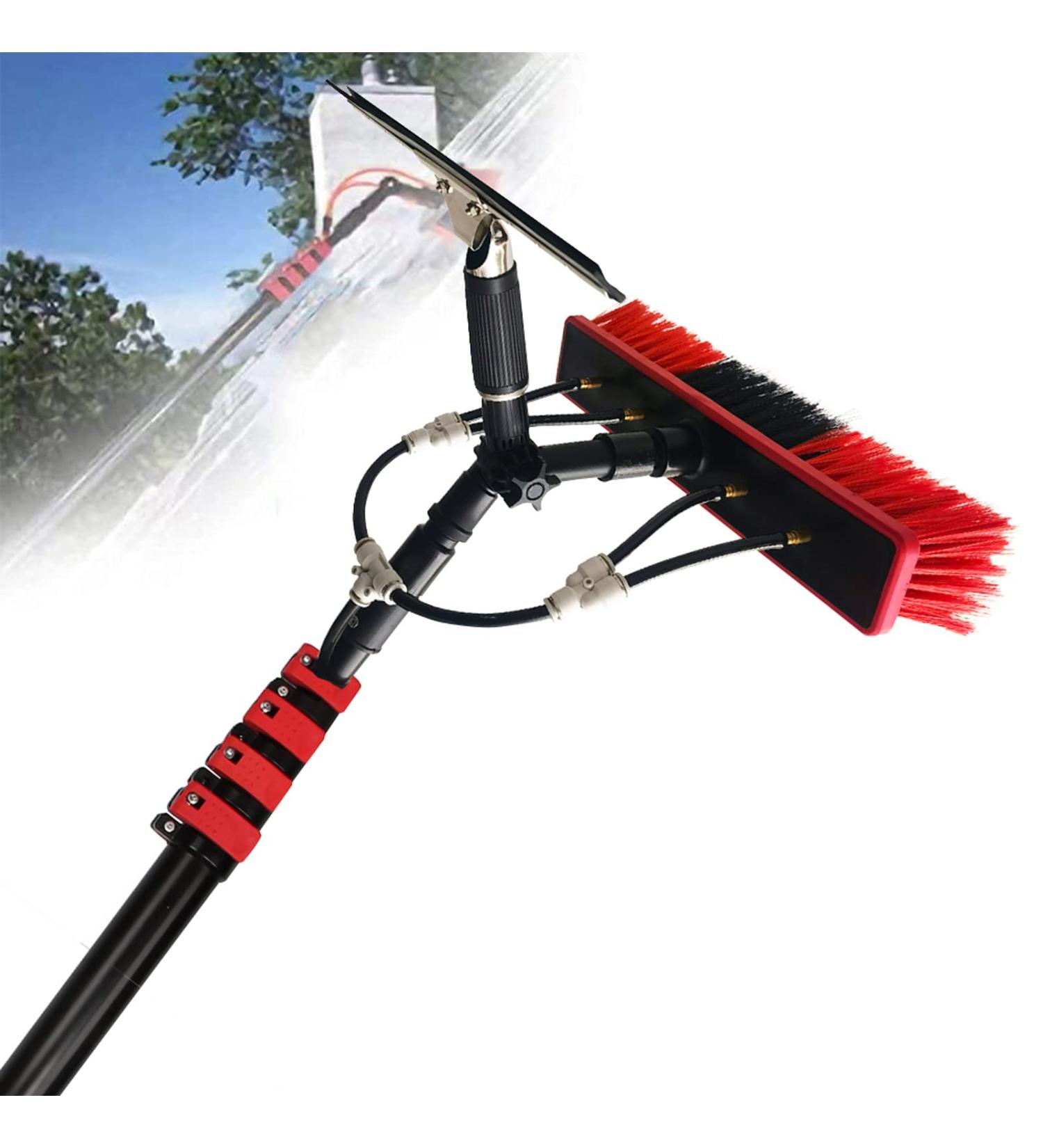 photovoltaic cleaner window cleaning pole Photovoltaic Panel Cleaning Water Fed Telesbrush Extendable Cleaner Suitable for Photovoltaic Panel Cleaning Trucks Windows-18Ft/36Ft - Buy Online on SooperMarket.com