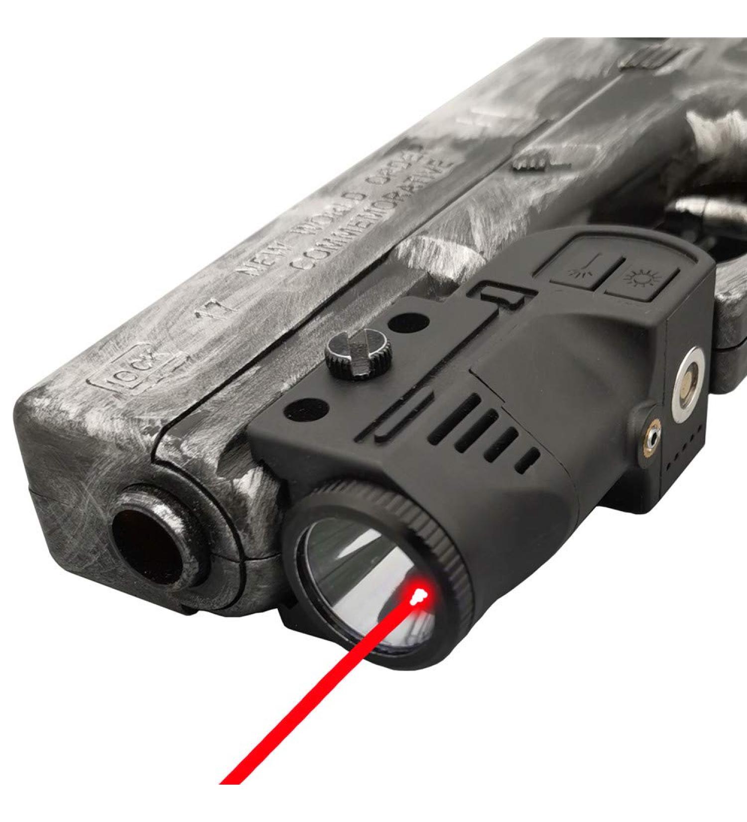 Laswin Tactical Flashlight with Red Laser Sight Combo | Magnetic Charging | for Handguns, Pistol, Glock, Rifles, Shotguns - Buy Online on SooperMarket.com