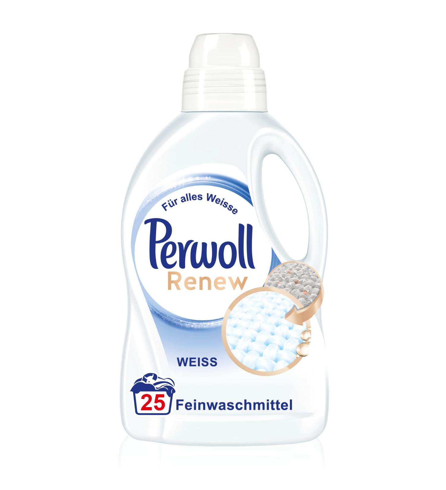 Perwoll Renew White Liquid Detergent - 25 Washes Strengthens Fibers & Enhances Color for White Laundry - Buy Online on SooperMarket.com