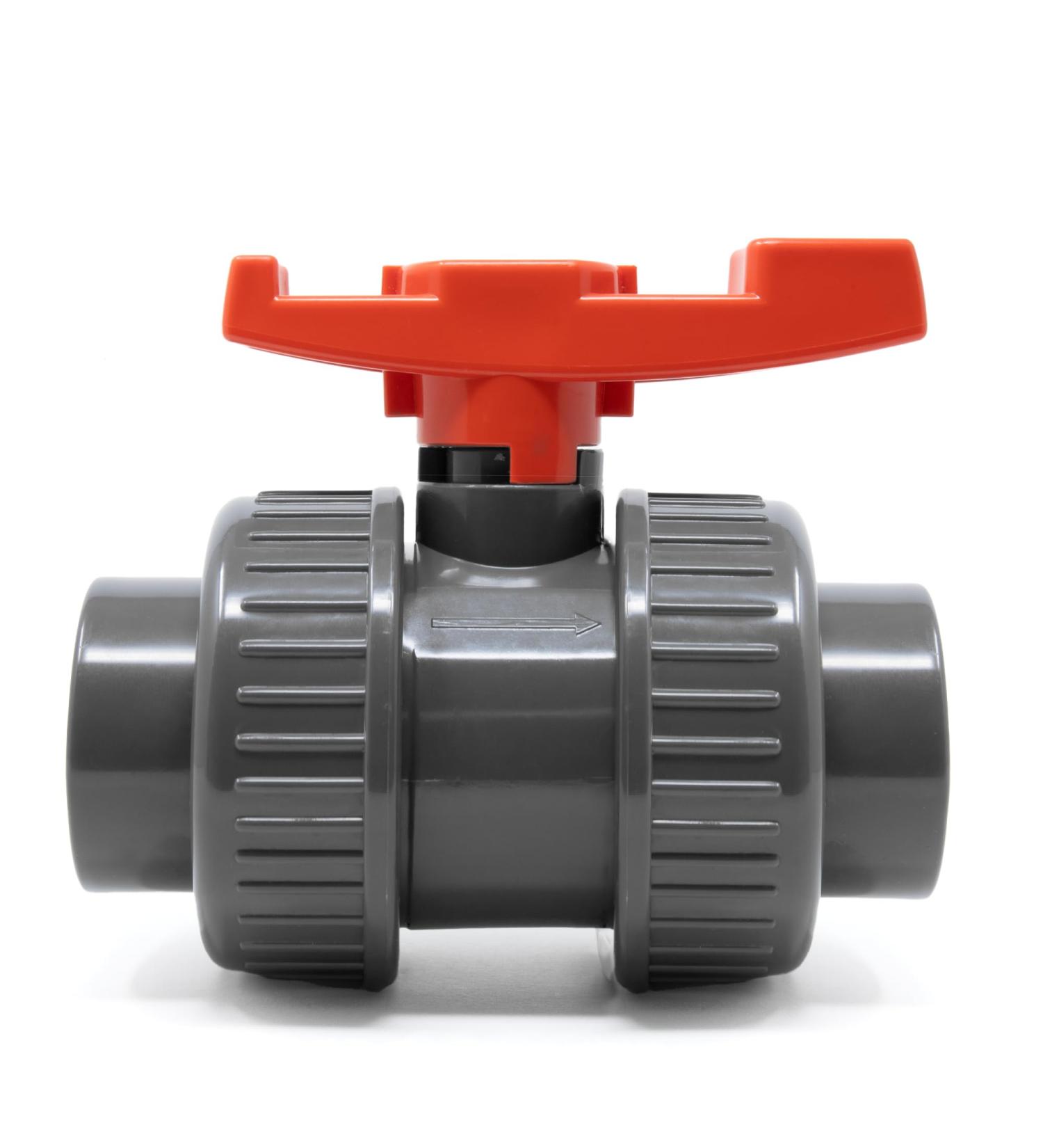 VIALIA 40mm PVC Ball Tap - Double Union Shut-Off Valve for Pool & Pond Construction | Ideal for Aquaristics & PVC Pipe Connections - Buy Online on SooperMarket.com