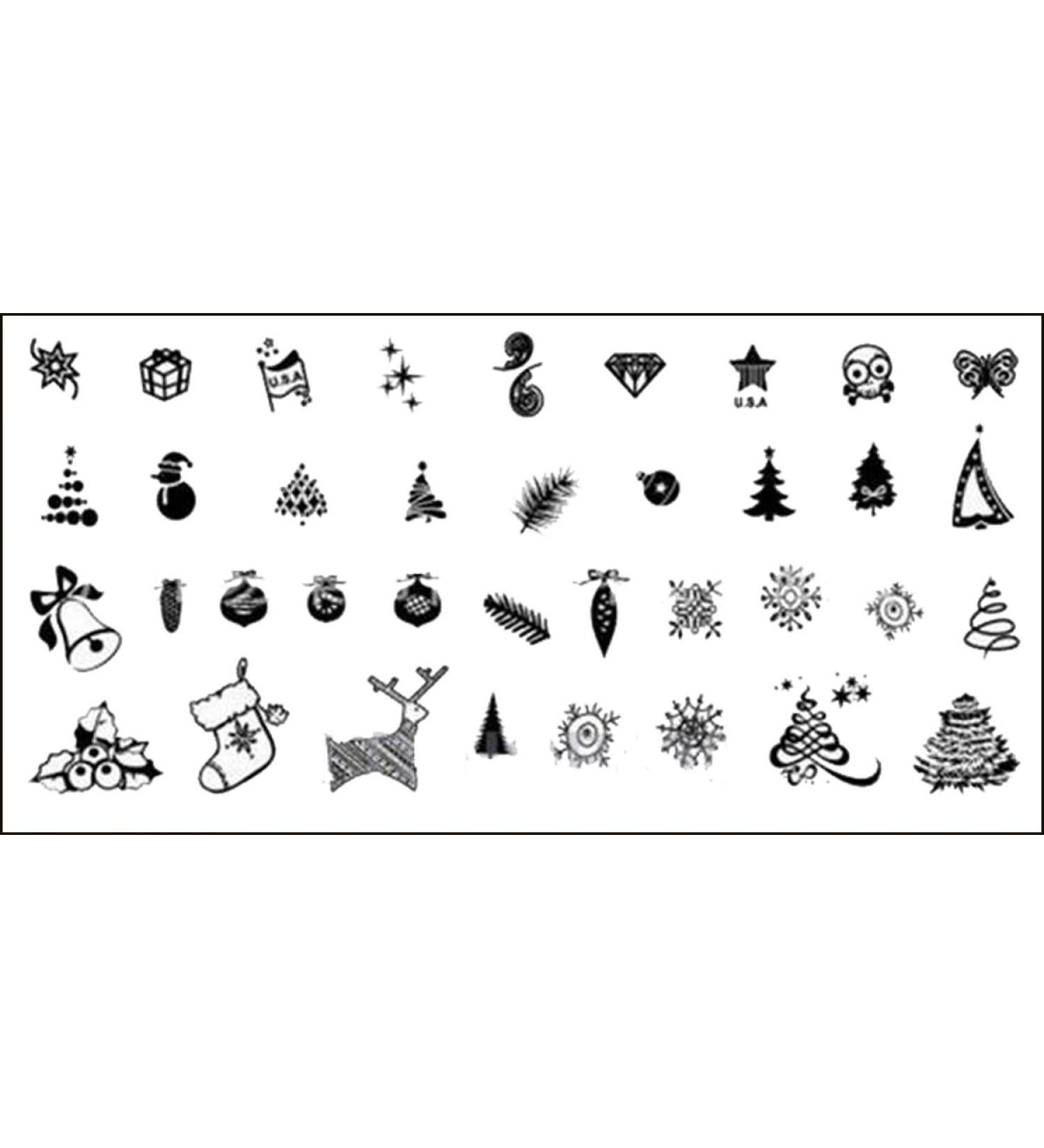 Stamping stencil plate Christmas X-mas frost flower Santa Claus XLR17 nail art nail design