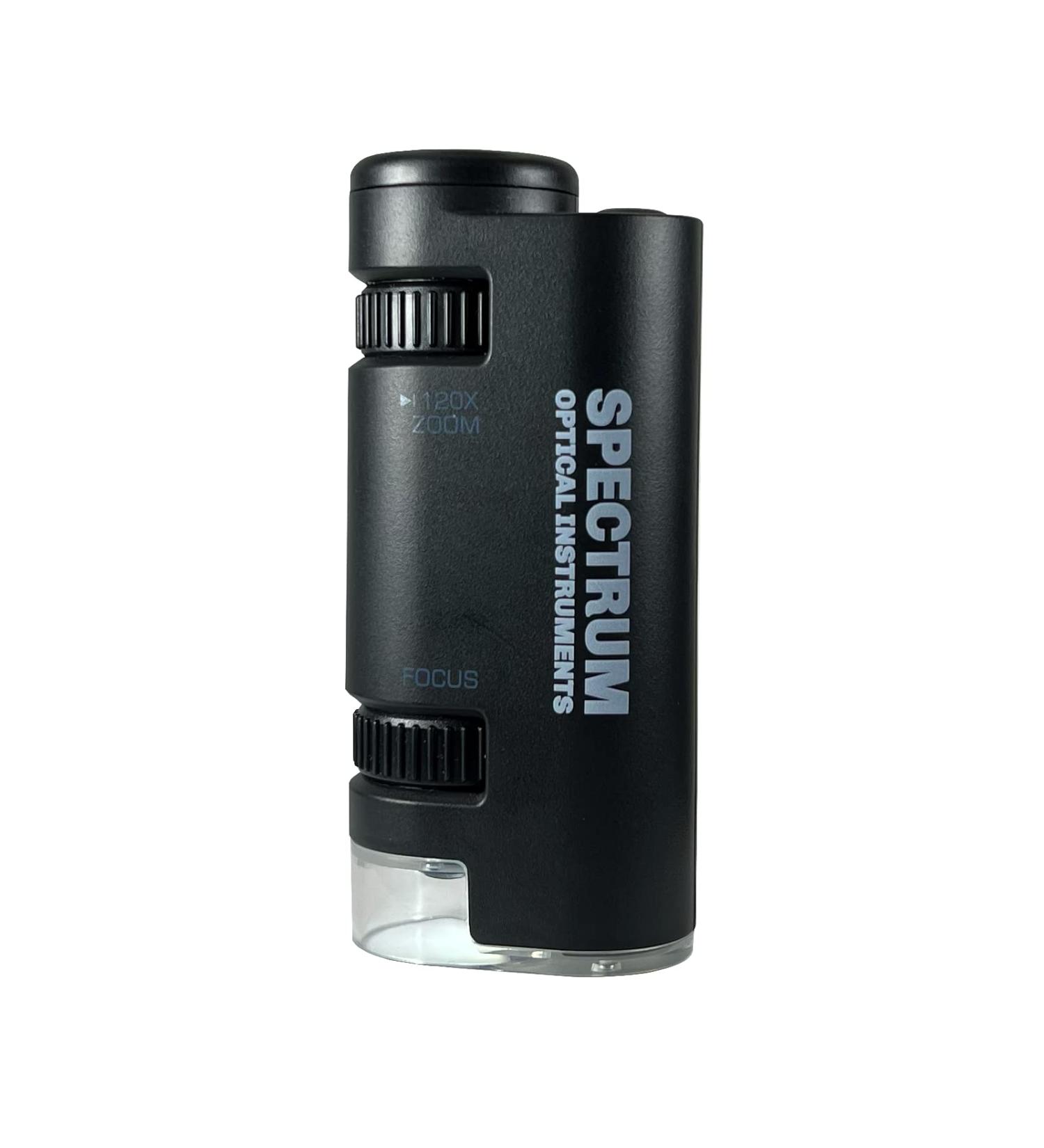 EasyMicro 60x-120x LED Lighted Zoom Microscope - Black | High-Quality Magnification Tool - Buy Online on SooperMarket.com
