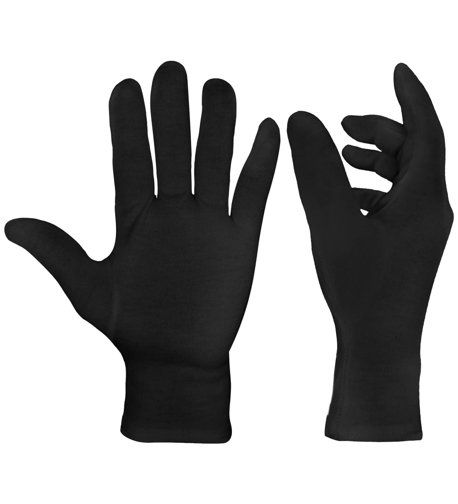 EXBRIECO 2 6 or 12 Cotton Gloves Moisturizing Gloves Soft Elastic Hand Care Comfortable Mime Jeweller Waiter Costume White or Black. L Pack of 2 Black - Buy Online on SooperMarket.com