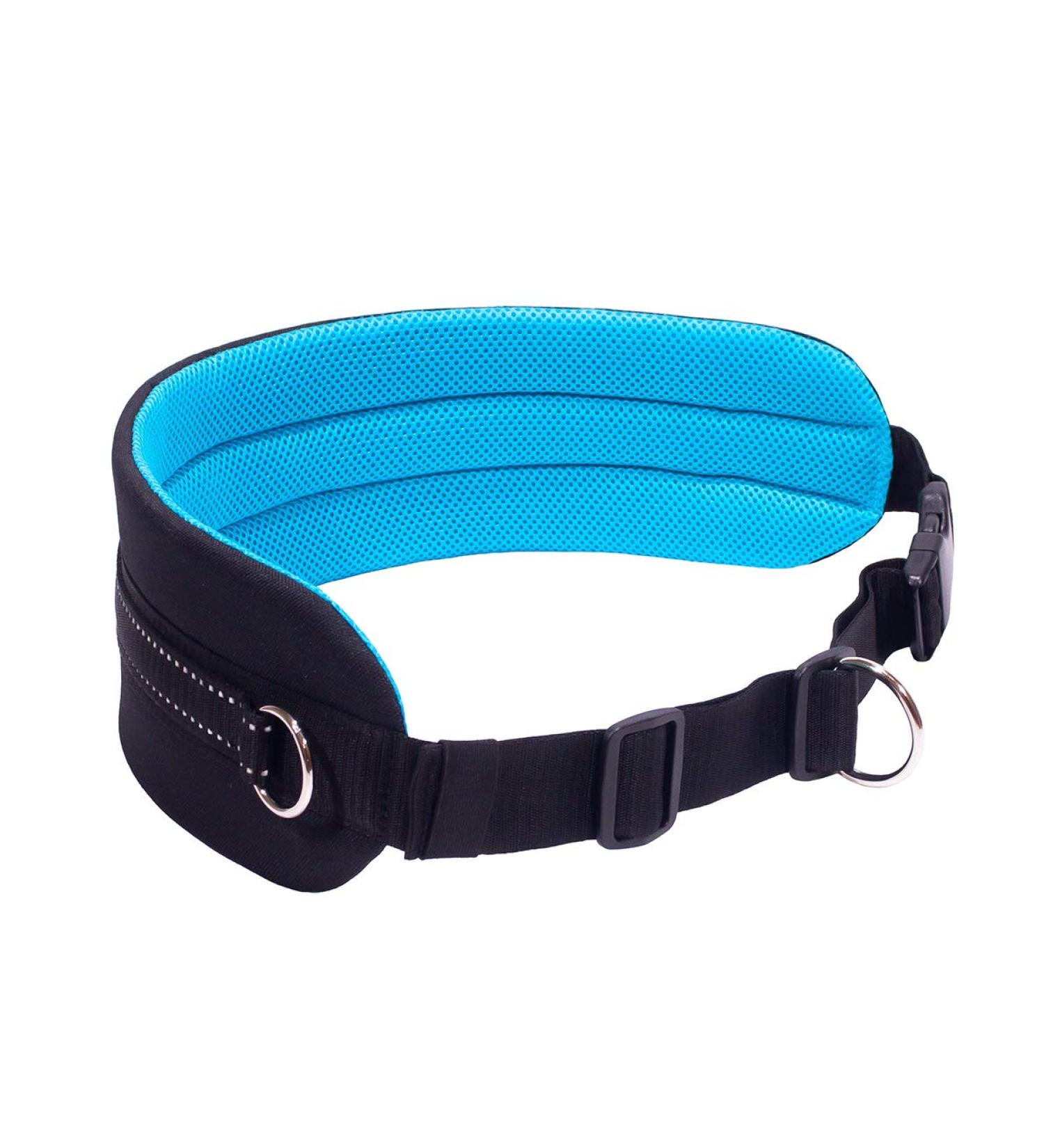 LASALINE Canicross Belt & Dog Trekking Belt - Adjustable Black & Light Blue for Hands-Free Dog Walking - Buy Online on SooperMarket.com