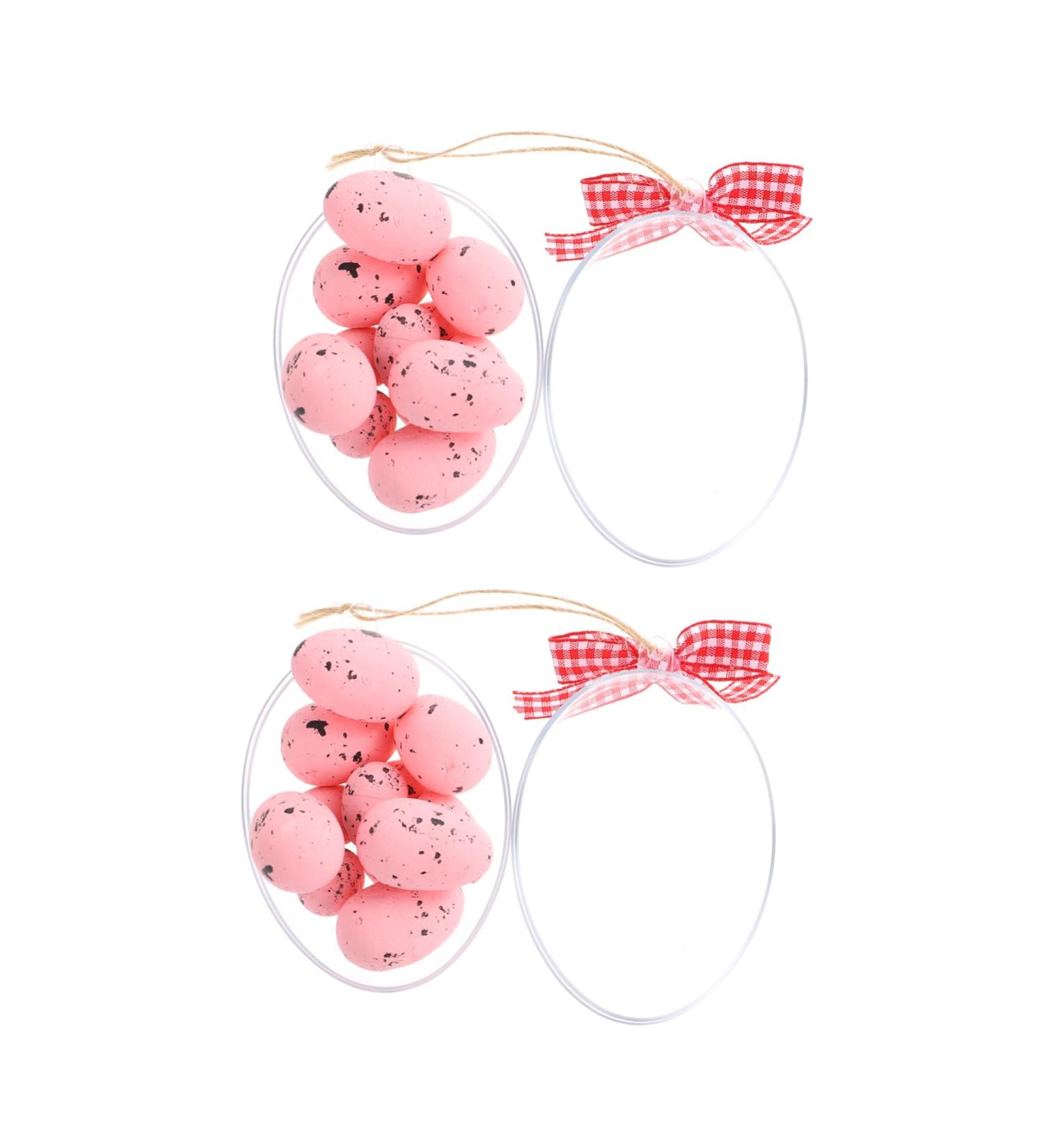 Alipis 2pcs Easter Eggs Hanging Easter Egg Ornament Easter Party Egg Decoration Easter Party Decorations Plastic Hamper Hanging Egg Decor Easter Party Hanging Decor Spot Props Foam Pink 8x5.7cm - Buy Online on SooperMarket.com