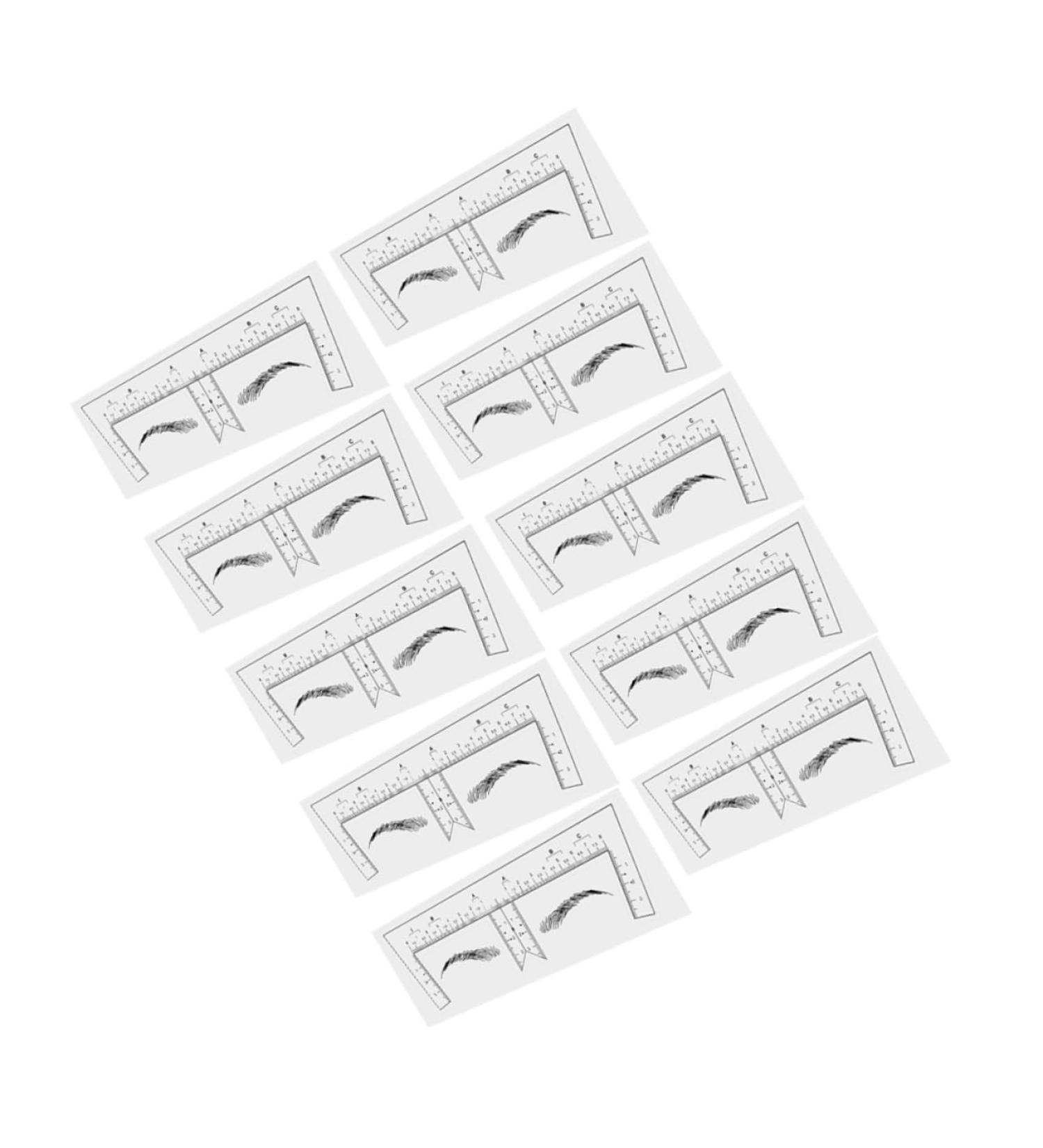 Mikinona Eyebrow Ruler 10pcs Eyebrow Design Ruler Transparent Ruler Eyebrow Guide Template Shape Disposable Measuring Ruler - Buy Online on SooperMarket.com
