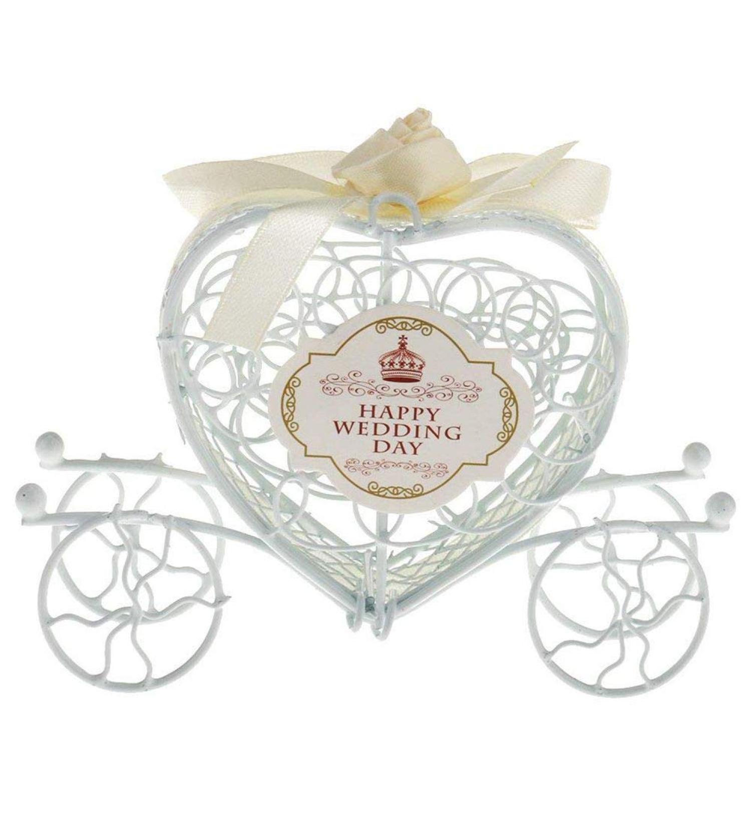 Lodokdre Metal Carriage Gift Box Gift Box Decoration - champagne + white - Buy Online on SooperMarket.com