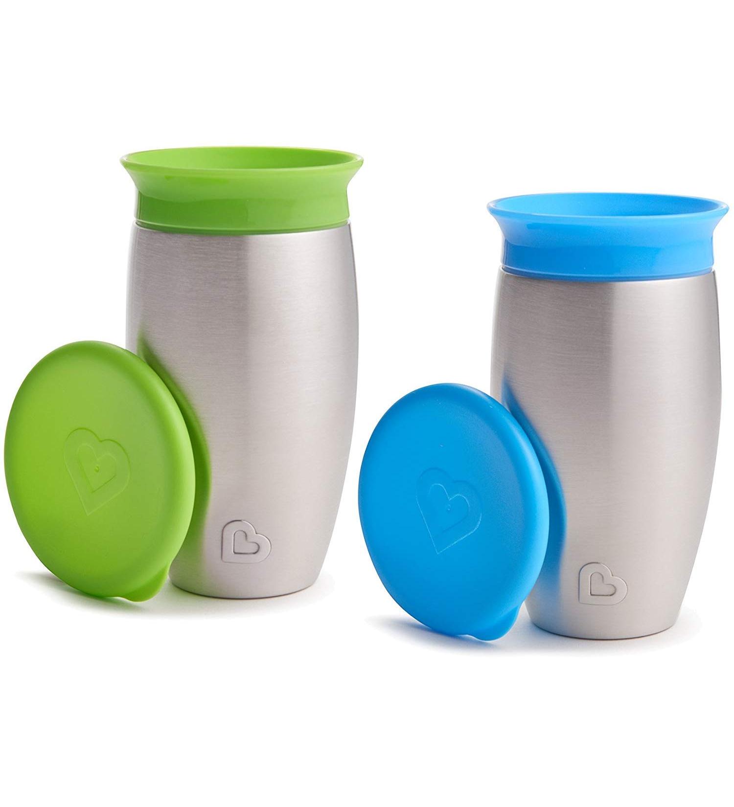 Munchkin 2 Pack Miracle 360 No Spill Sippy Cup 10oz Green/Blue - Set of 2 Cups - Buy Online on SooperMarket.com