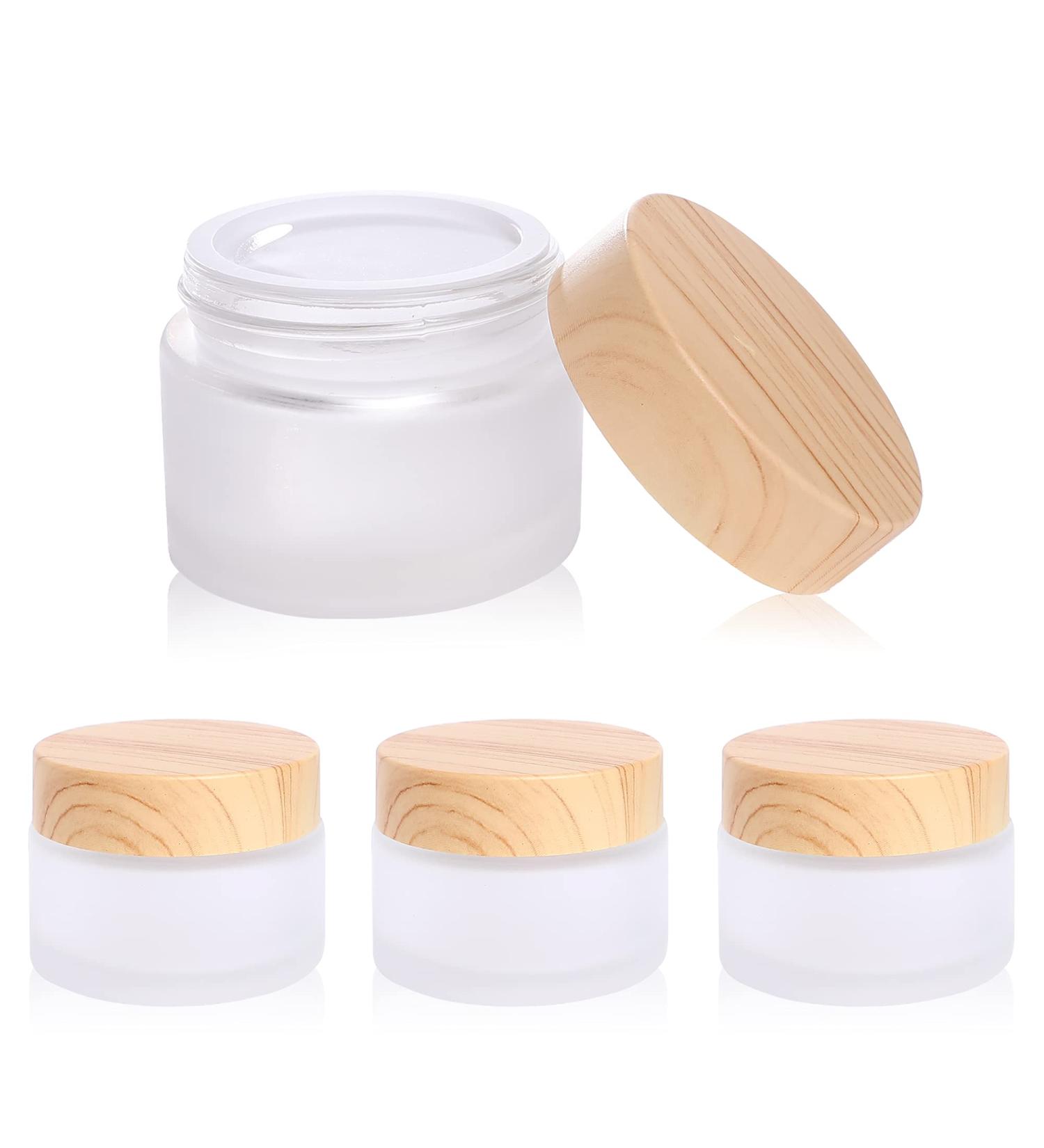 30ml Frosted Glass Cosmetic Containers with Leakproof Lids - 4 Pack - Ideal for DIY Makeup, Lip Scrub, Lotions, and Eye Creams - Buy Online on SooperMarket.com