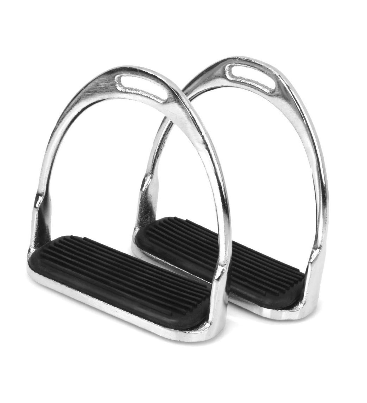 ZXAZX Lightweight Safety Irons Stirrups with Black Rubber Treads - Horse Riding Equestrian Accessories - Buy Online on SooperMarket.com