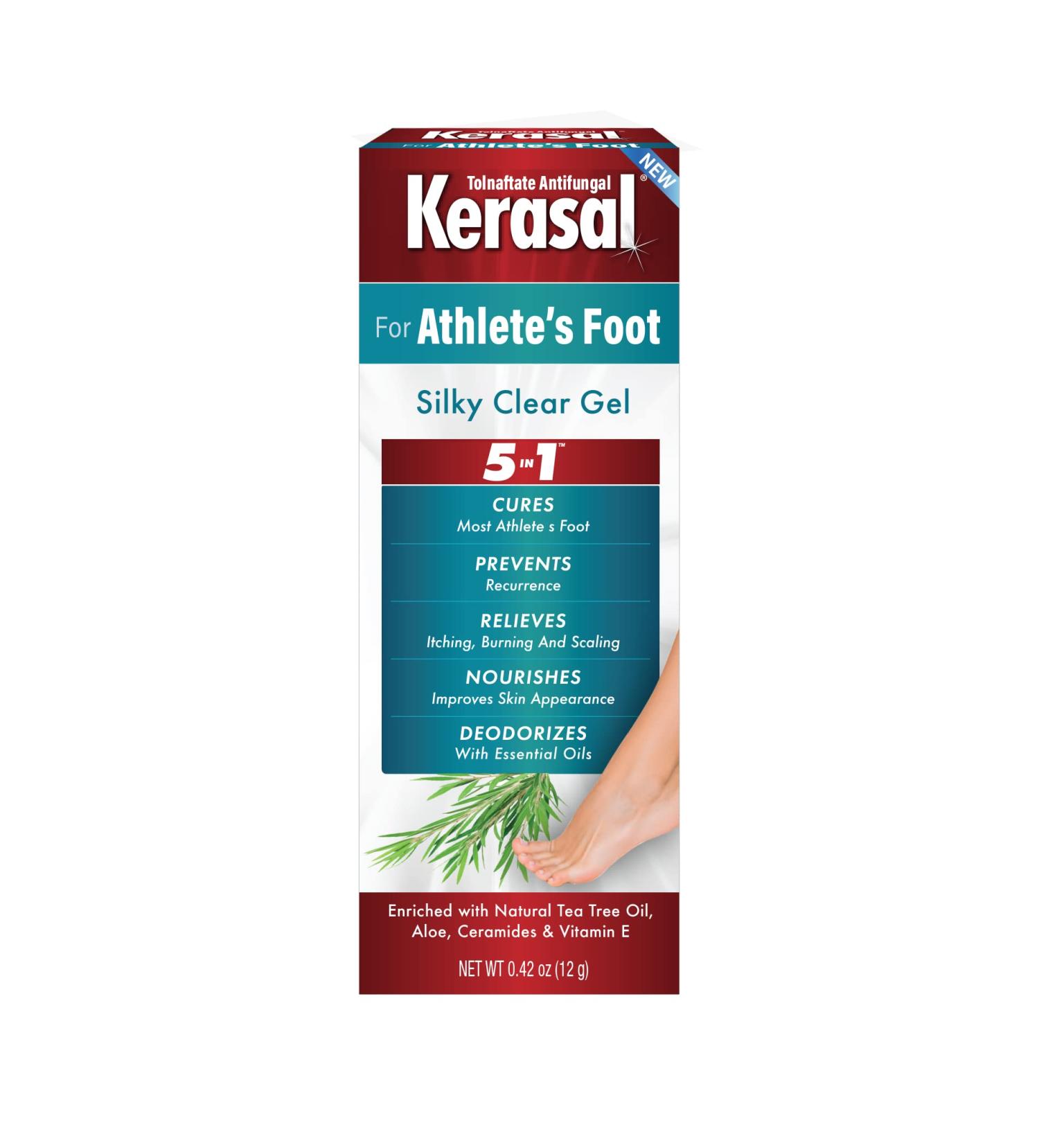Kerasal 5-in-1 Athlete's Foot Silky Clear Gel 0.42 oz - Fast-Acting Relief - Buy Online on SooperMarket.com