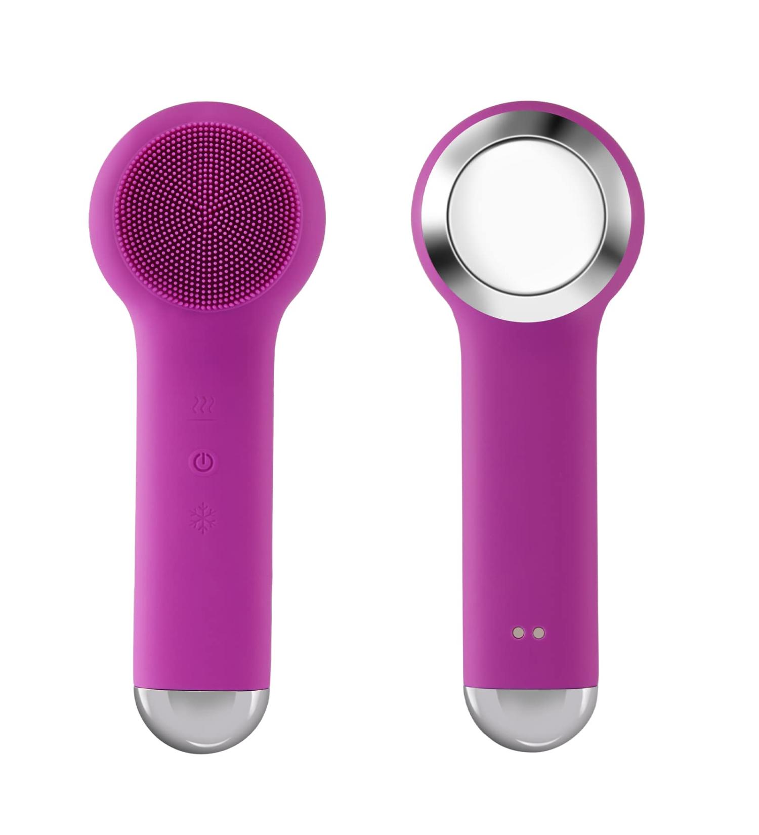 Rechargeable Facial Cleansing Brush for Men & Women - Electric Face Scrubber Cleanser for Deep Exfoliation and Cleansing (Purple) - Buy Online on SooperMarket.com