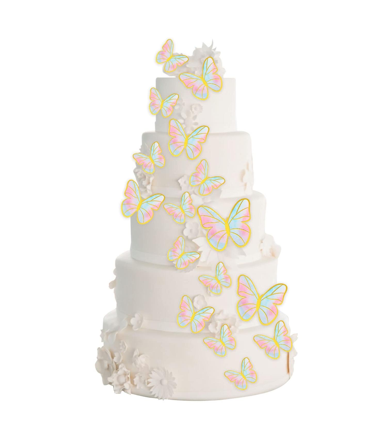 60 Pcs Butterfly Cupcake Toppers Birthday Party Decor 3D Blue Pink Gold Butterfly Cake Topper Picks Decor for Girls Women Birthday Party Baby Shower Wedding Cake Ornaments Party Decoration(blue pink) Colorfurpink - Buy Online on SooperMarket.com