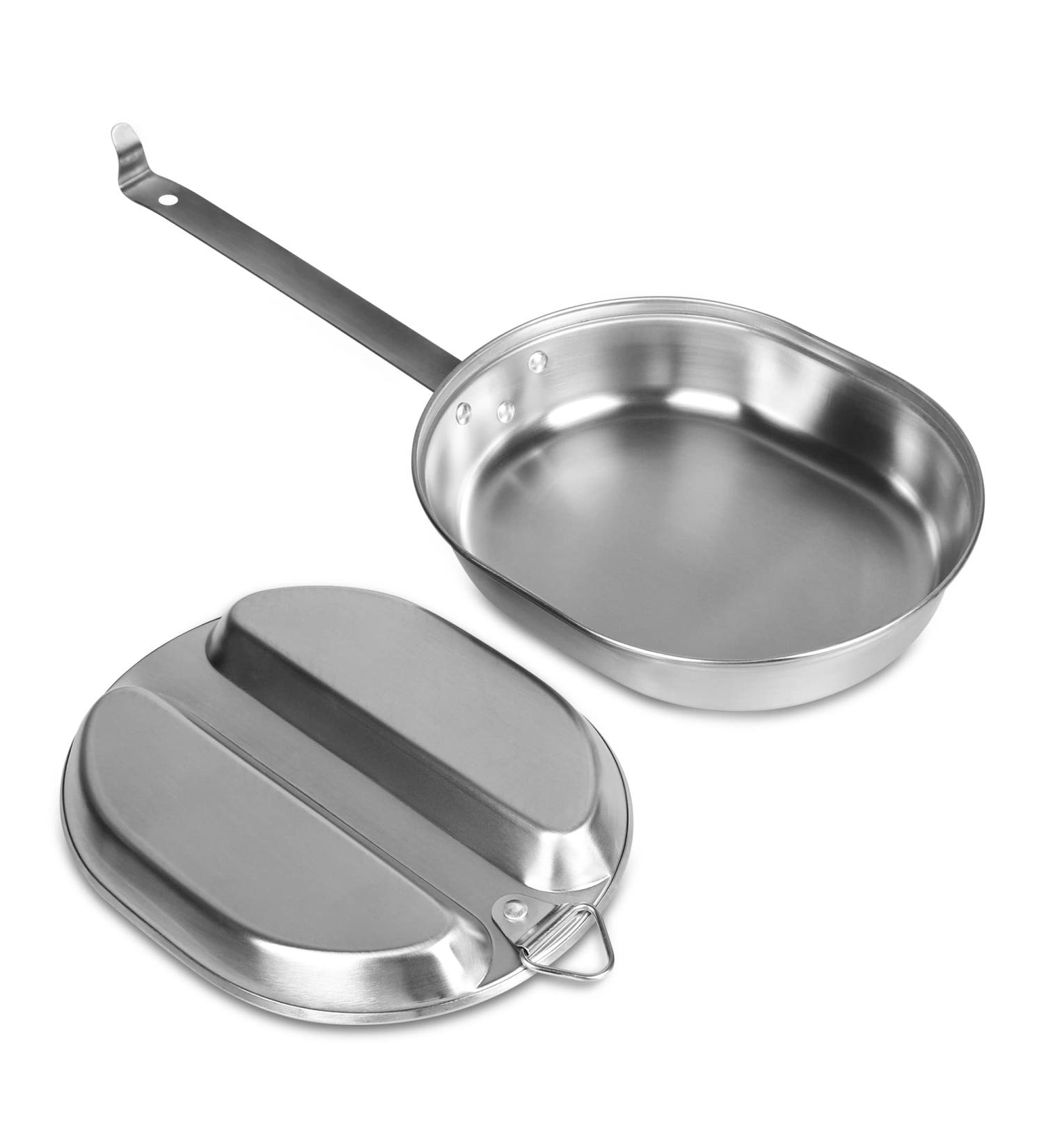 Goetland 304 Stainless Steel US Military Mess Kit Plate Set - Ideal for Camping, Hiking, Picnics, BBQ, and Beach - Buy Online on SooperMarket.com