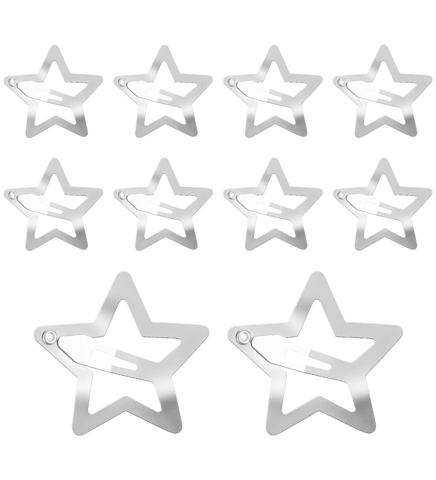 Shop Wllhyf 10-Piece Metal Star Hair Clips - Cute Silver Snap Lock Accessories for Girls & Women - Buy Online on SooperMarket.com