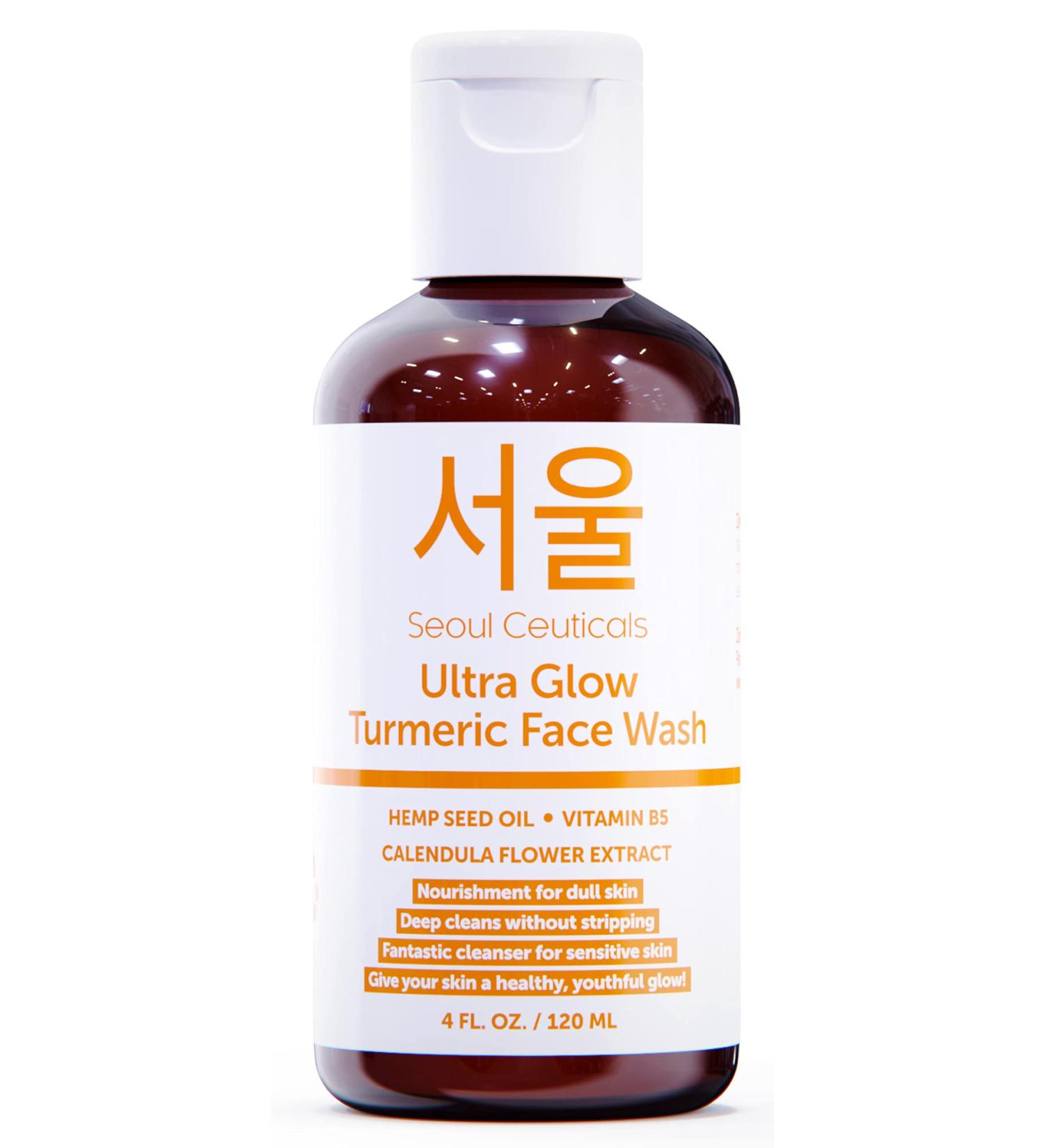 Korean Turmeric Sensitive Skin Face Wash 4oz | K Beauty Cleanser for Dry Skin | Gentle Facewash for Glowing Skin - Buy Online on SooperMarket.com