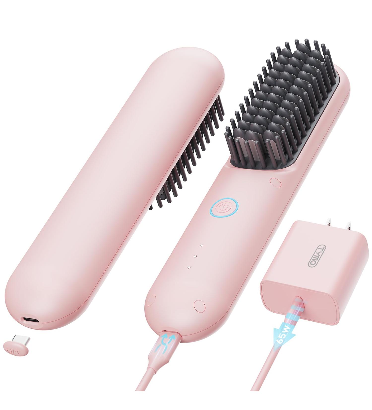 Buy TYMO Cordless Hair Straightener Brush - Portable Mini Ionic Hot Comb for Travel | Lightweight Fast Charging & Cordless Hair Styling Tool for Women - Buy Online on SooperMarket.com