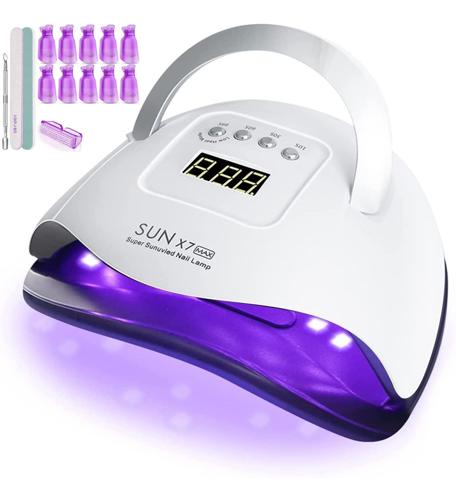 180W UV LED Nail Dryer Lamp with Timer - Gel Nail Curing Car Sensor & LCD Display - Buy Online on SooperMarket.com
