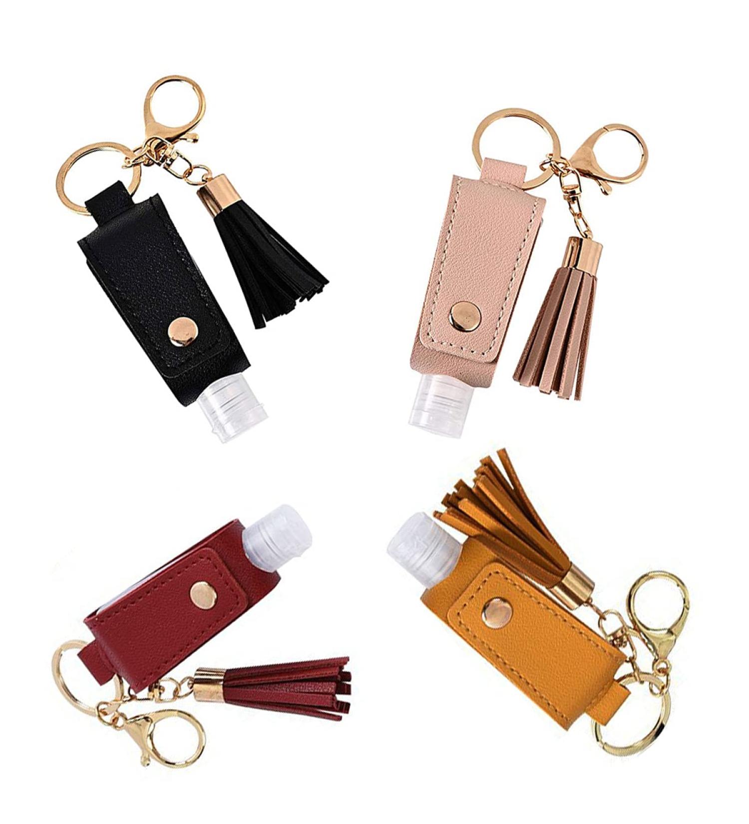 Puerhuaci Travel Bottles Set - 4 Pcs 30ml Transparent Squeeze Bottles for Perfume & Cosmetics with Keychain - Portable Plastic Travel Containers - Buy Online on SooperMarket.com