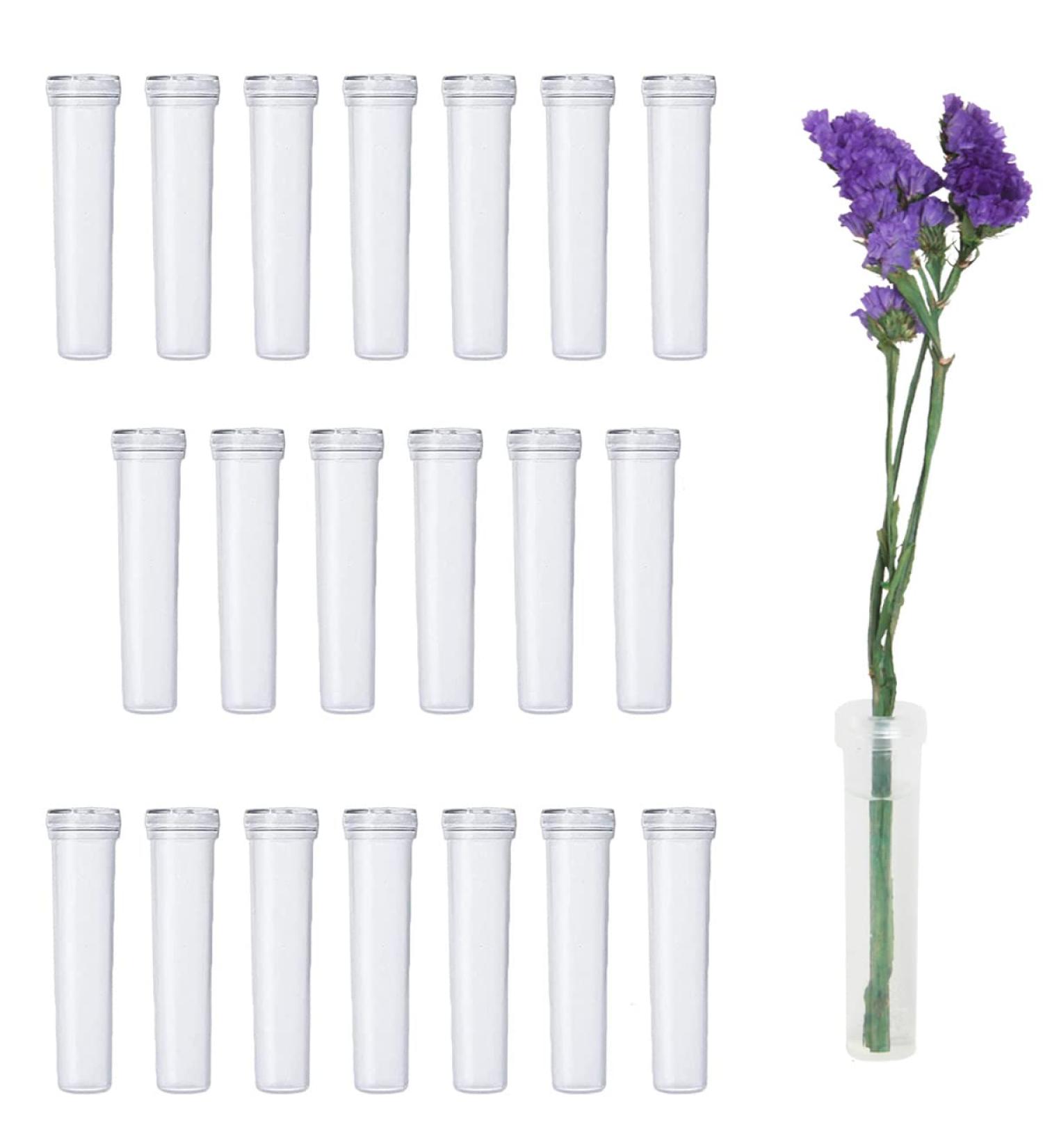 JFFX 20 Pcs Floral Water Tubes - Clear Plastic Flower Vials for Arrangement Decoration - Buy Online on SooperMarket.com