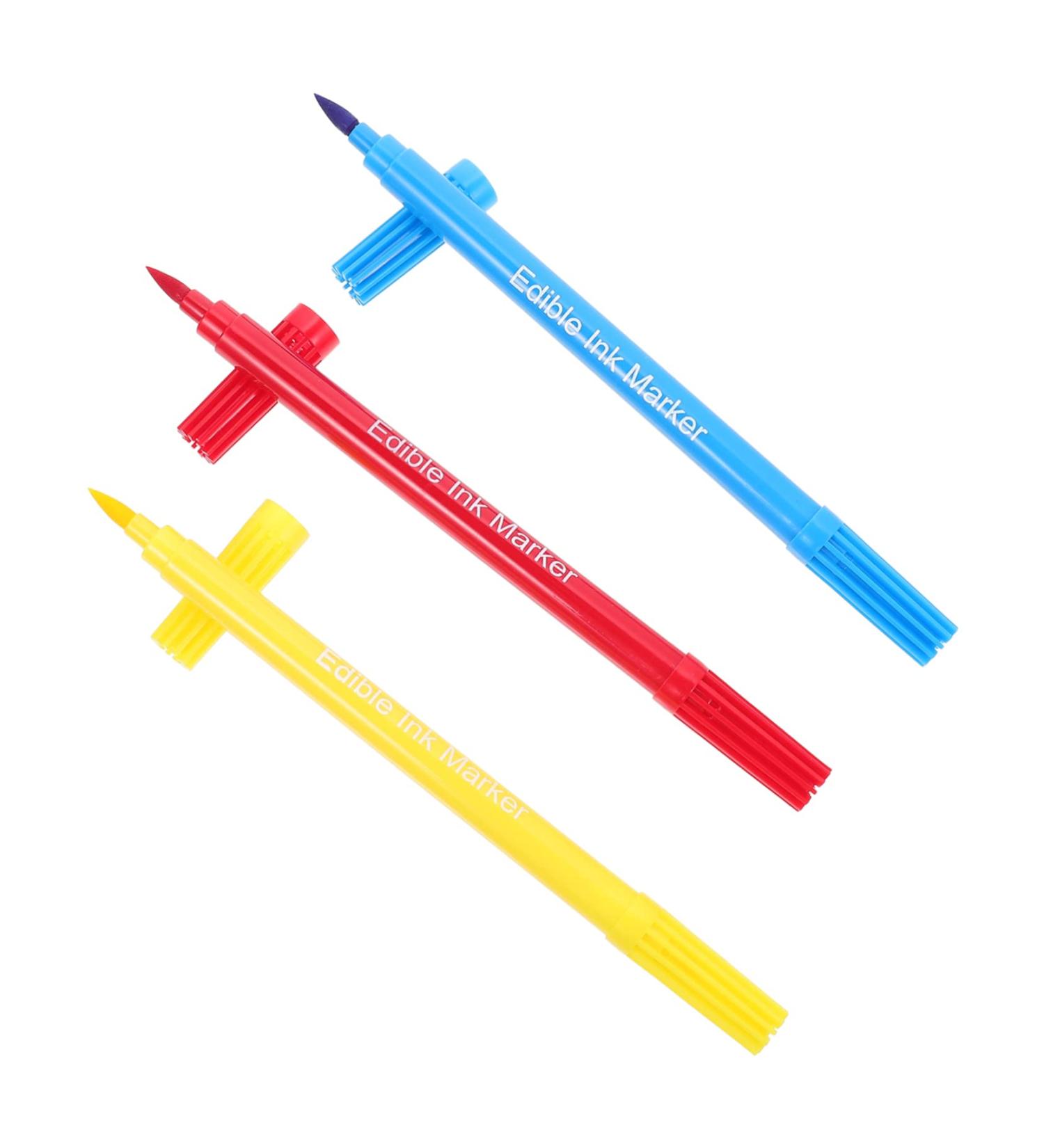 CRAFTHROU 3pcs Baking Pen Baking Coloring Pens Fine Tip Marker Pens Edible Pen Baking Coloring Marker Plastic - Buy Online on SooperMarket.com