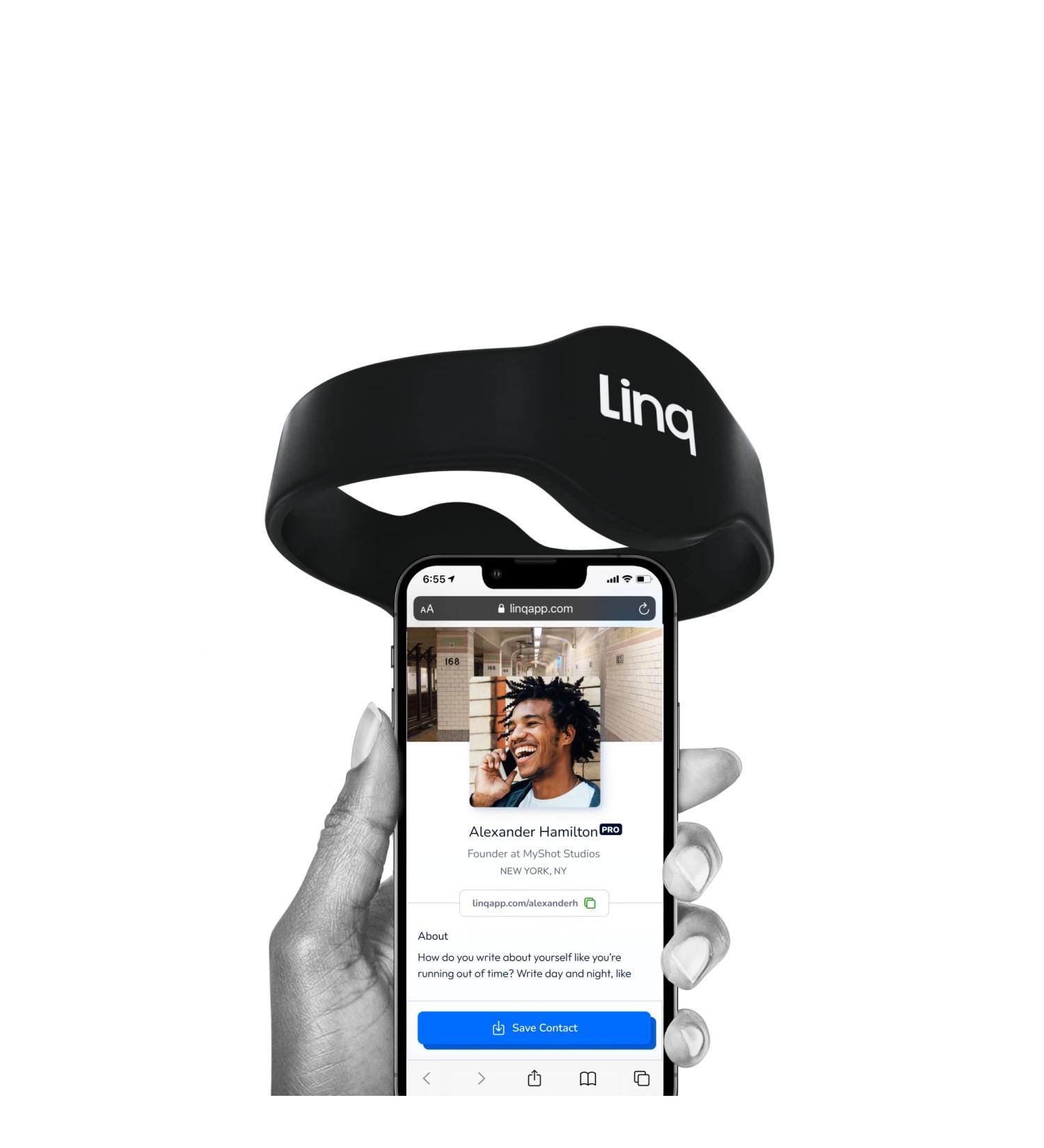 Linq Bracelet v3 - Smart NFC and QR Technology Band for Networking  Custom Links  Videos  and More (Black) - Buy Online on SooperMarket.com