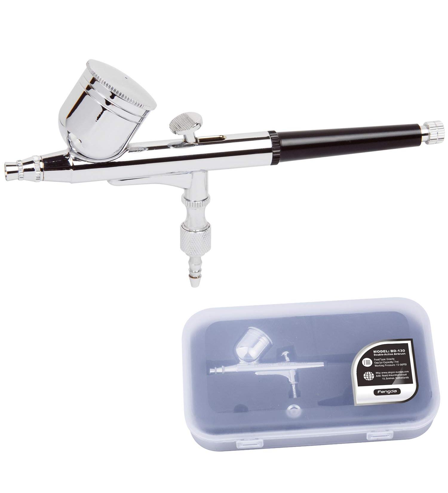 Timbertech Professional Double Action Airbrush BD-130 with 0.3mm Nozzles & Needles for Cake Decorating, Painting, Tattoo, Models - Art Craft Tool - Buy Online on SooperMarket.com