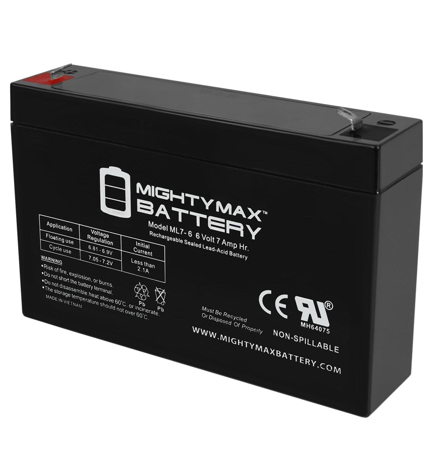 Mighty Max 6V 7Ah SLA Replacement Battery for LightAlarms 860.0018 - High-Performance International Shipping - Buy Online on SooperMarket.com