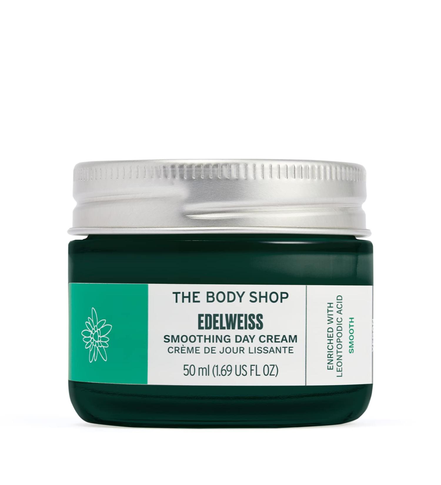 The Body Shop Edelweiss Smoothing Day Cream 50ml - Vegan Formula for Smooth Skin - Buy Online on SooperMarket.com