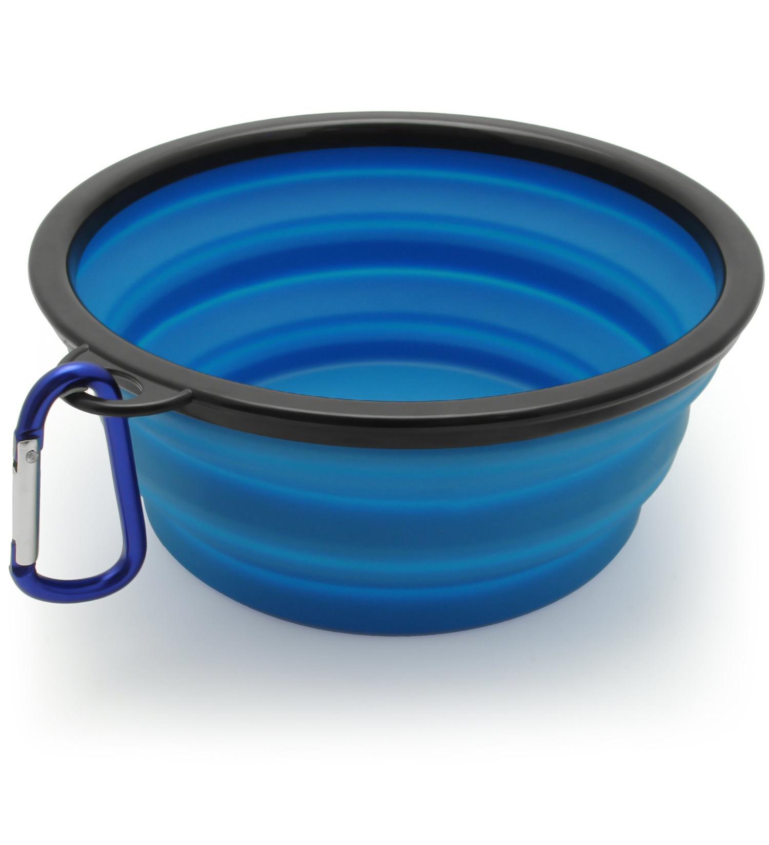 iGadgitz Home Large Foldable Travel Silicone Dog Bowl Food Water Feeding Portable Dish for Pet (Blue) - Buy Online on SooperMarket.com