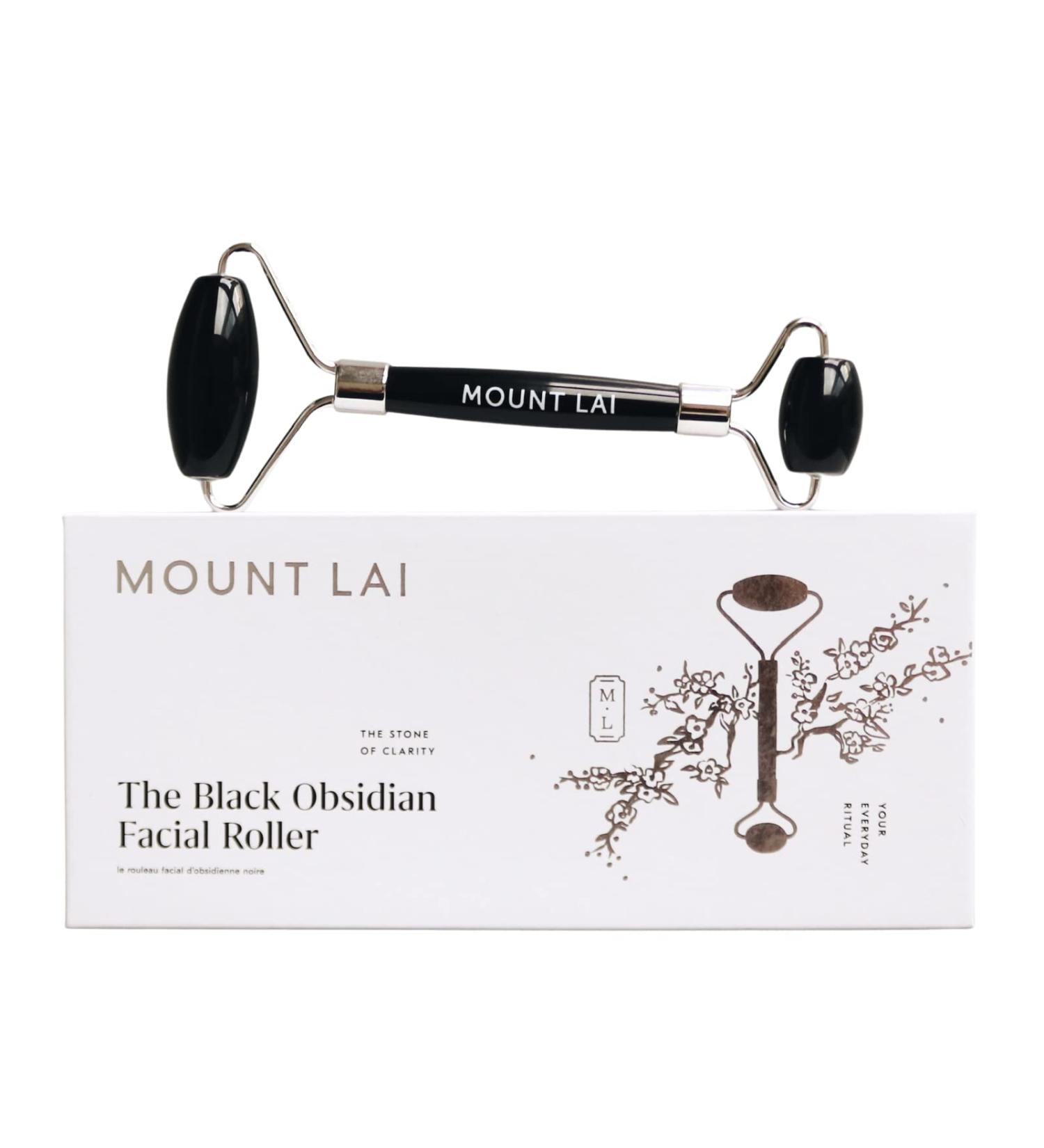 Mount Lai Warming Black Obsidian Facial Roller | Detoxifying & Purifying Massage Tool for Glowing Skin - Buy Online on SooperMarket.com