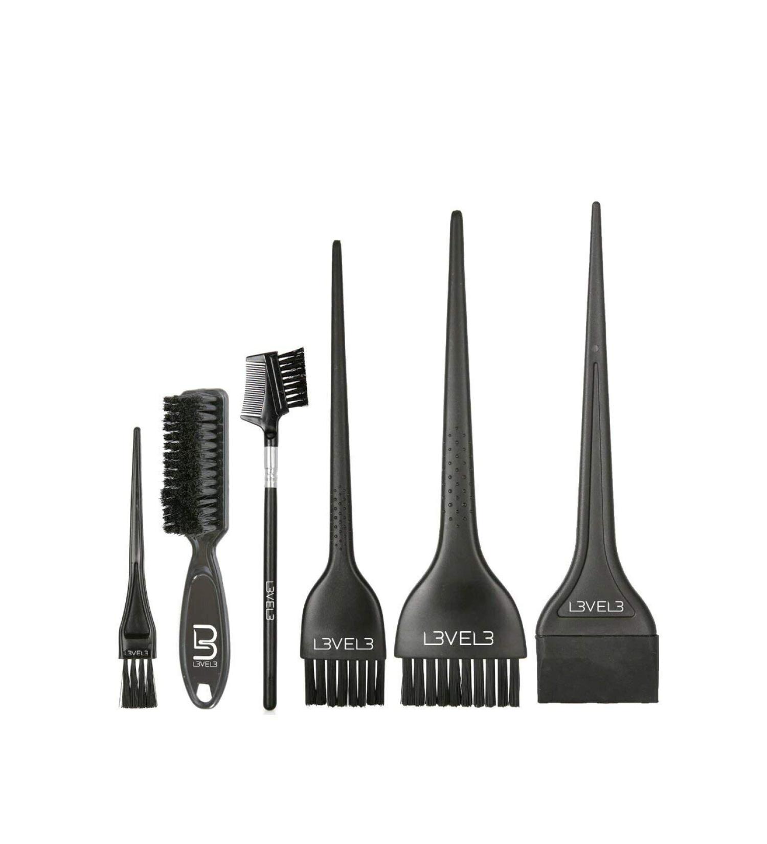 Professional 6pc Level 3 Hair Color Brush Set for Dyeing, Tinting, and Coloring - Elegant Design with Comfortable Handle - Buy Online on SooperMarket.com