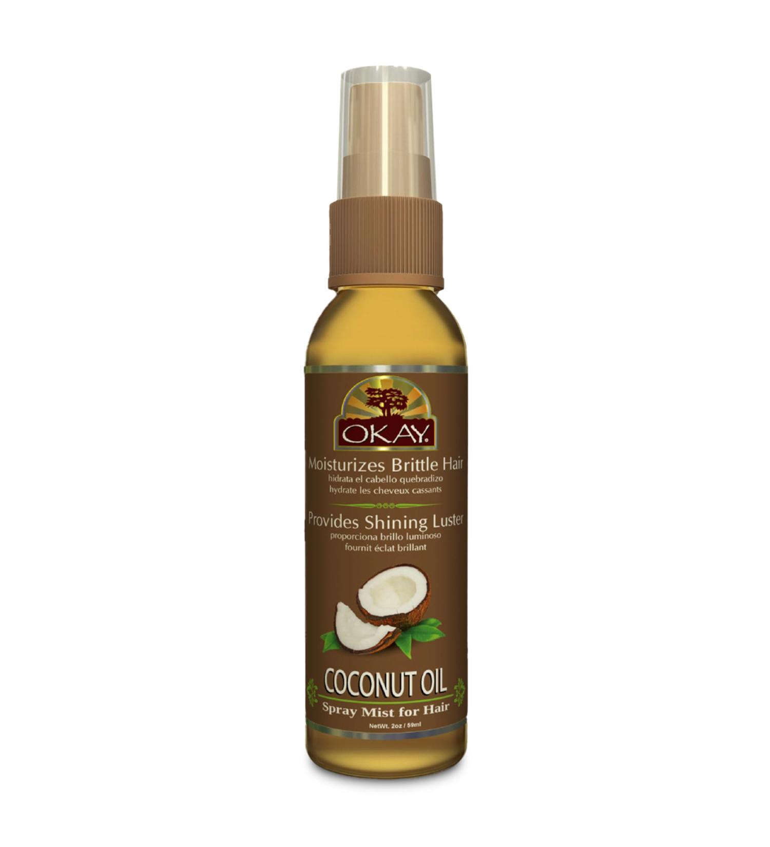 OKAY MIST HAIR SPRAY with COCONUT OIL 2oz / 59ml Coconut 2 Fl Oz (Pack of 1) - Buy Online on SooperMarket.com