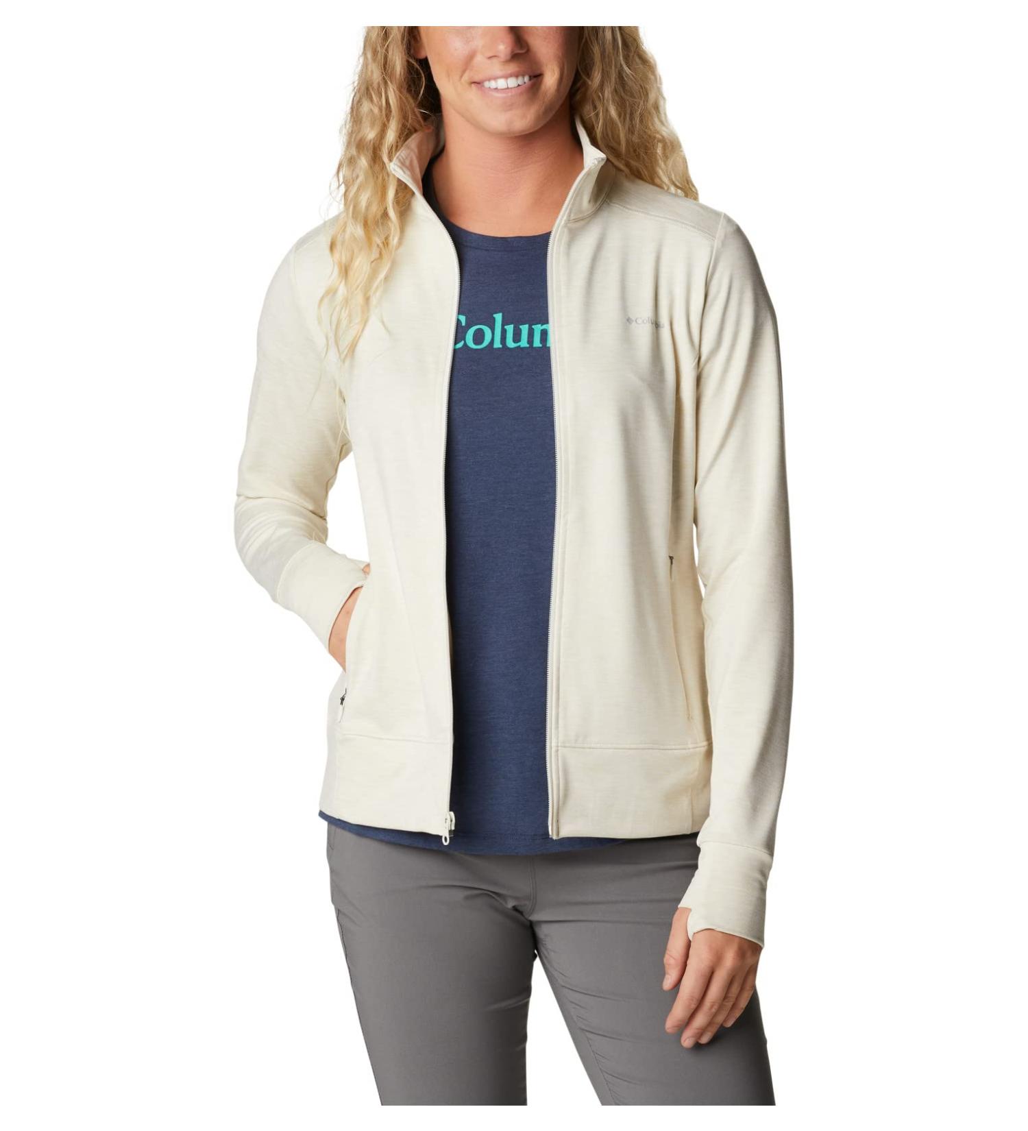 Columbia Weekend Adventure Full Zip Jacket - Medium, Chalk Heather-Legacy - Buy Online on SooperMarket.com