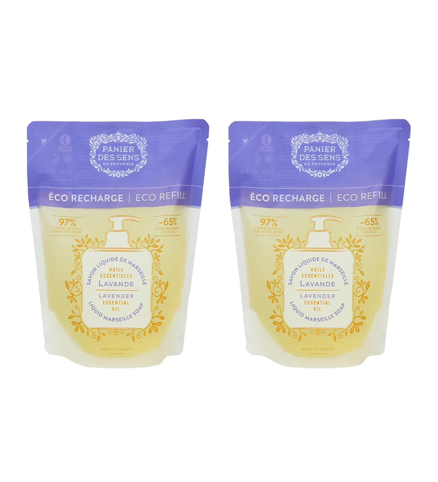 Buy Panier des Sens Marseille Lavender Liquid Soap Refill Bag - 2x500ml Made in France | International Shipping - Buy Online on SooperMarket.com