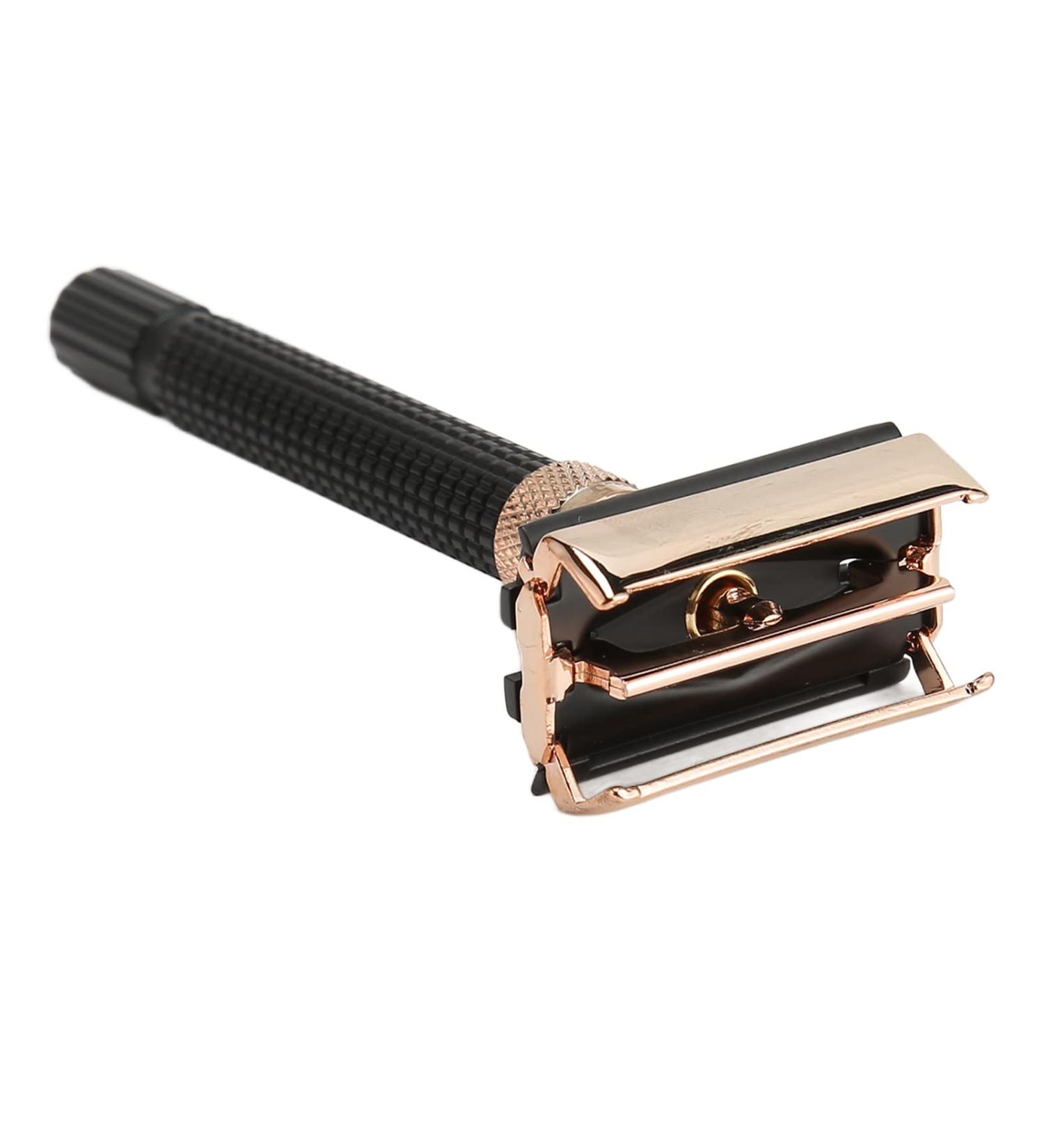 Double Edge Metal Safety Razor Handle - Reusable Grip Manual Shaver for Men & Women - Durable & Stylish Black - Buy Online on SooperMarket.com