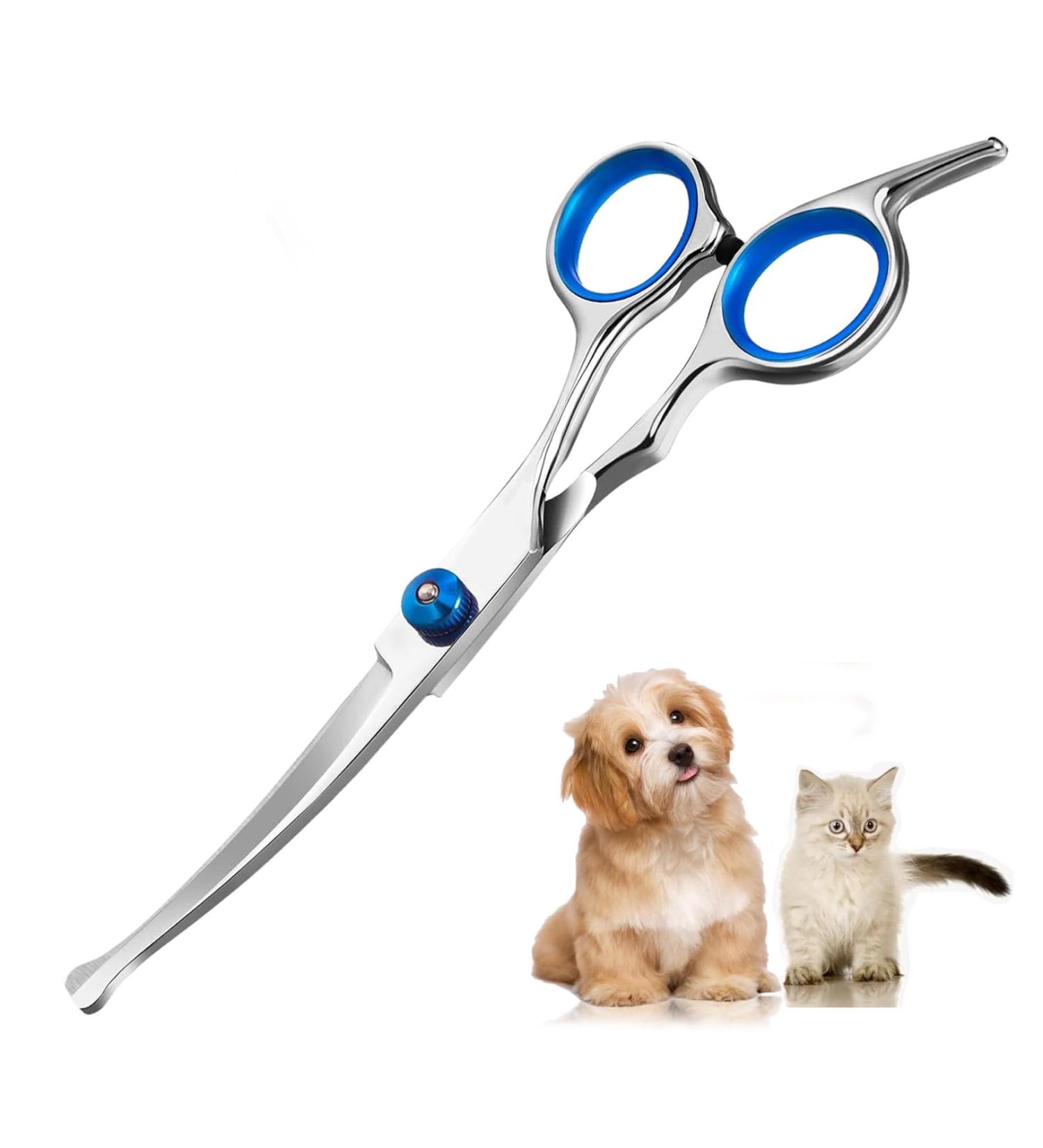 Professional Curved Dog & Cat Grooming Scissors Set - Fur Shears Thinning & Hair Cutting Tools for Pets | International Shipping Available - Buy Online on SooperMarket.com