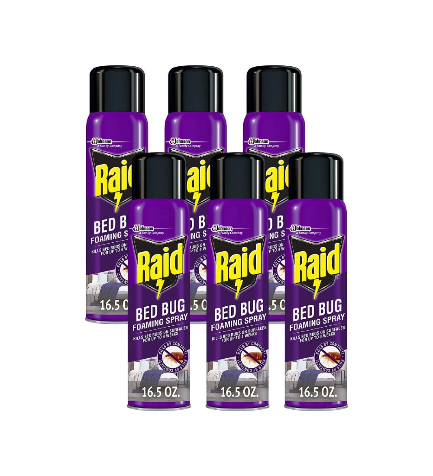 Raid Bed Bug Foaming Spray 16.5oz - Indoor Use - Non-Staining - Pack of 6 - Buy Online on SooperMarket.com