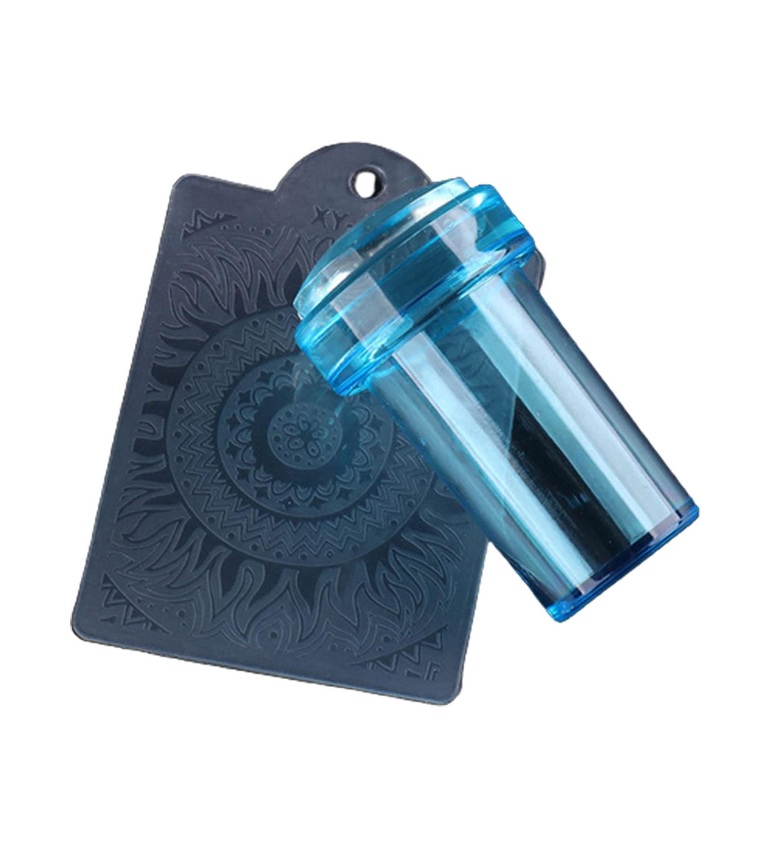 wirlsweal Nail Art Stamper Easy Storage Portable Reusable Nail Tool Stamp Seal for Fingernails Nail Form Stamper Easy to Use for Ladies Blue - Buy Online on SooperMarket.com