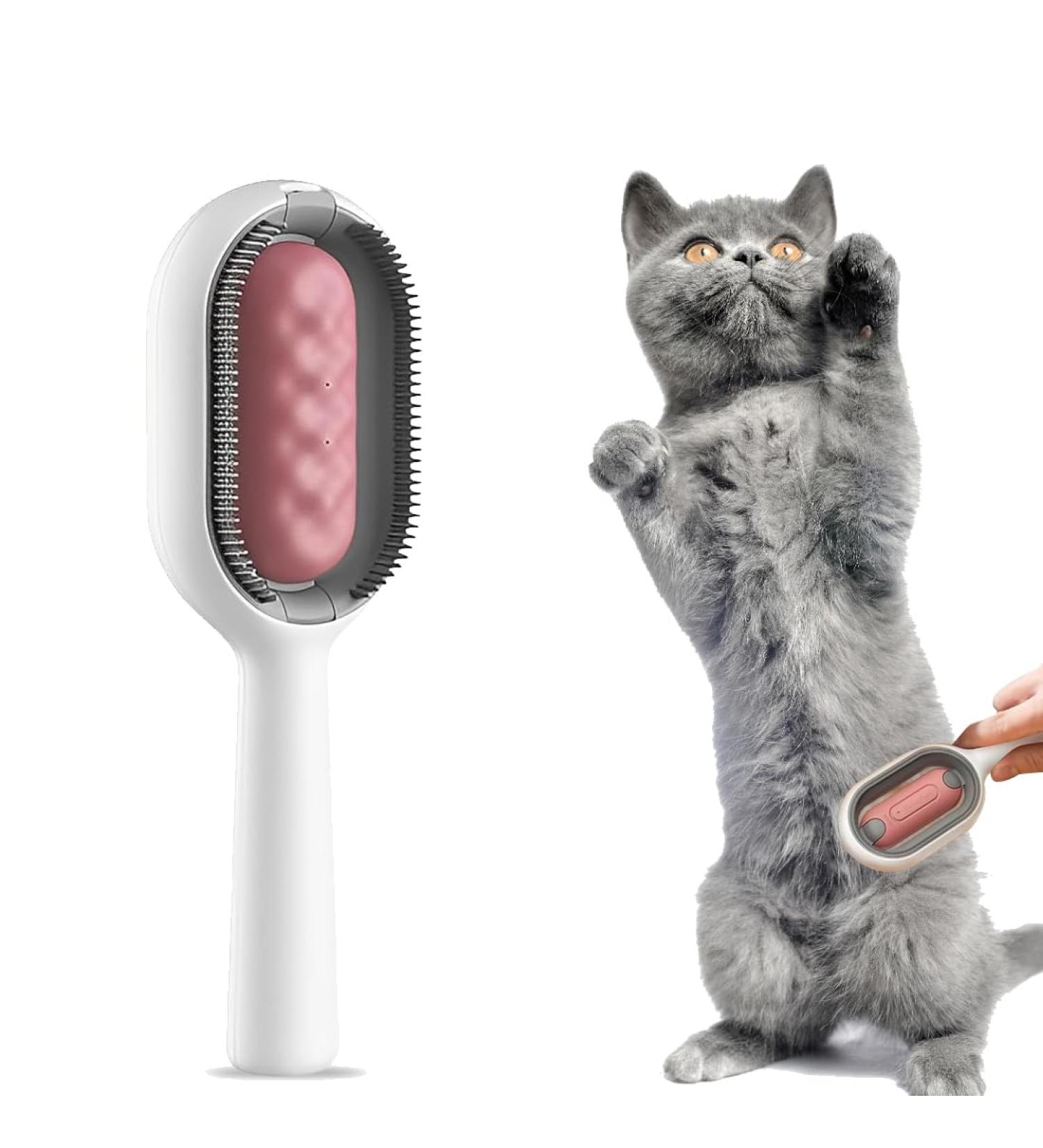 Universal Cat Brush for Long & Short Haired Cats - Cats Ridge Water Brush & Hair Remover | Rosa - Buy Online on SooperMarket.com