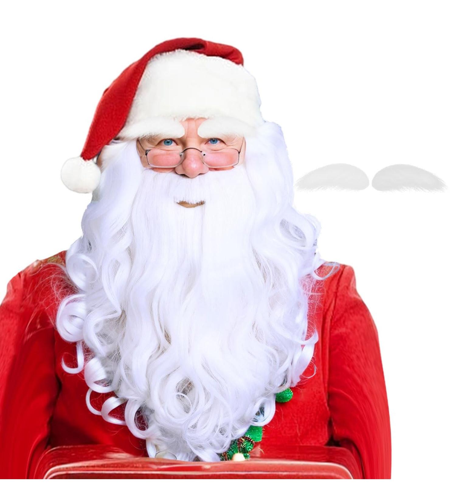 Buy Festive Santa Wig Beard & Eyebrow Set - Realistic Heat Resistant & Adjustable for Christmas Cheer - Buy Online on SooperMarket.com