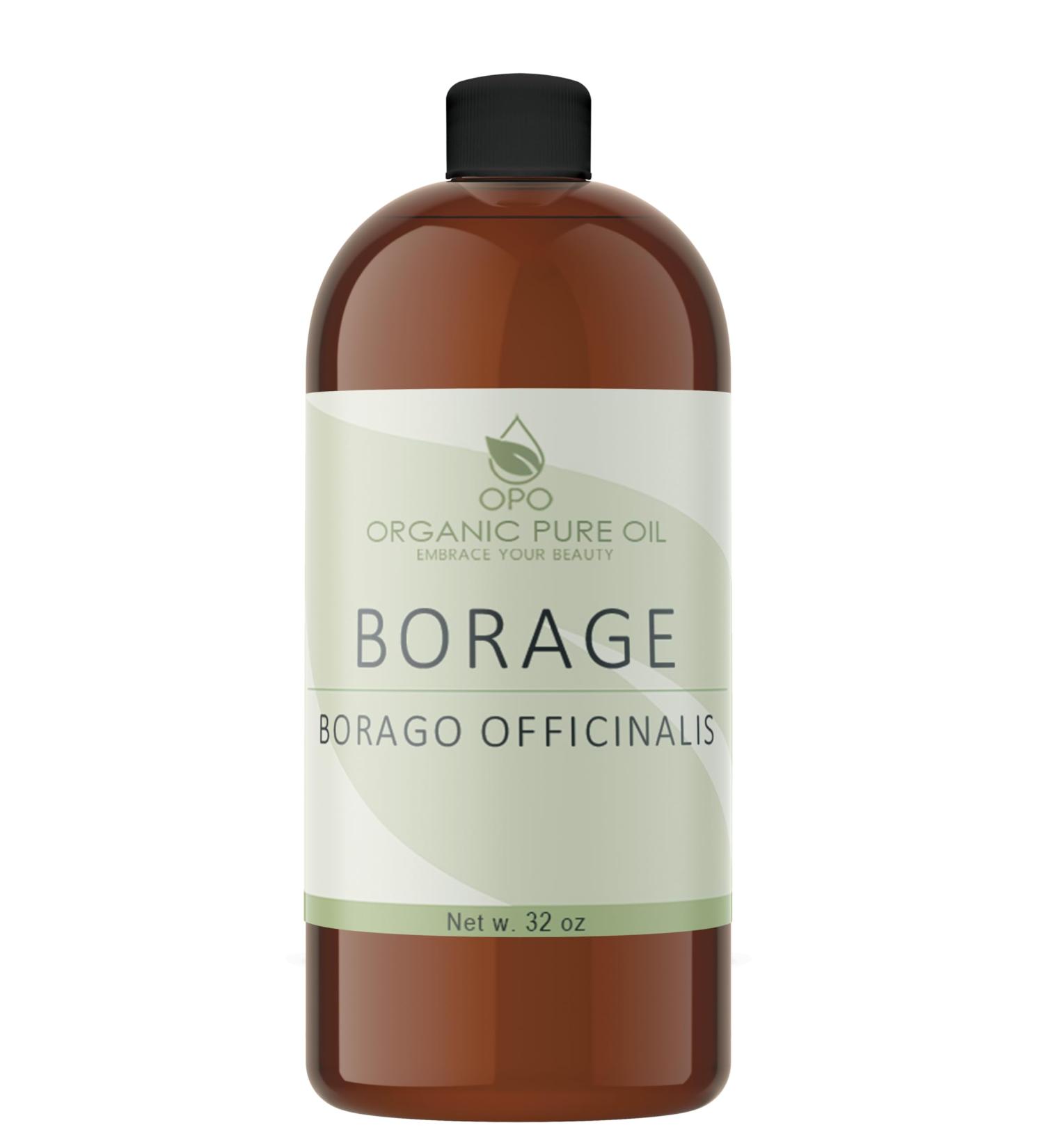 OPO Borage Seed Oil 32 oz - 100% Pure Non-GMO High GLA Moisturizer | Vegan Carrier Oil for Skin Hair Nails & DIY Soaps - Buy Online on SooperMarket.com