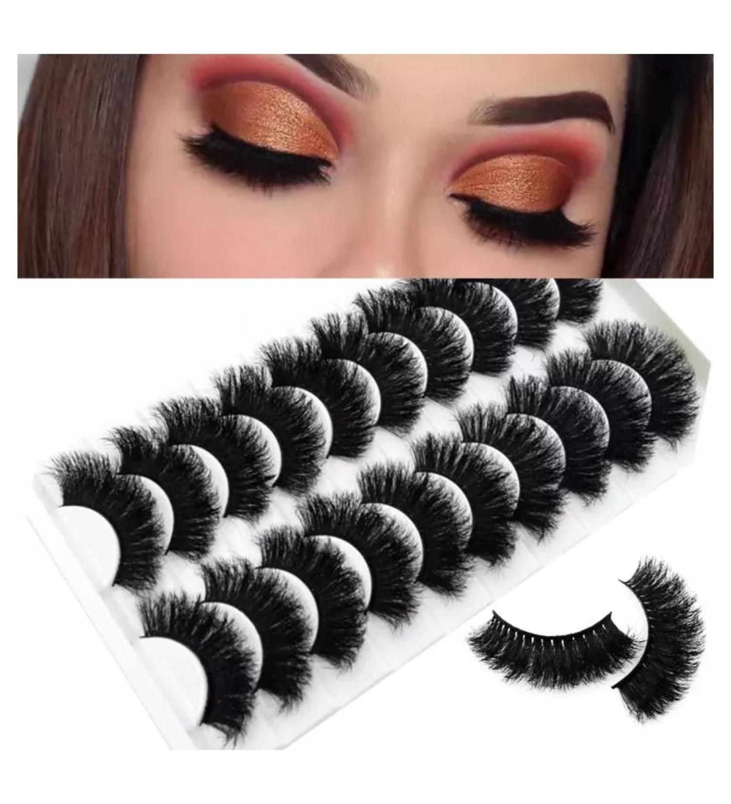 Diffusion NEW 8D Mink False Eyelashes Wispy Cross Long Thick Soft Fake Eye Volume Lashes (3 Pairs) - Buy Online on SooperMarket.com